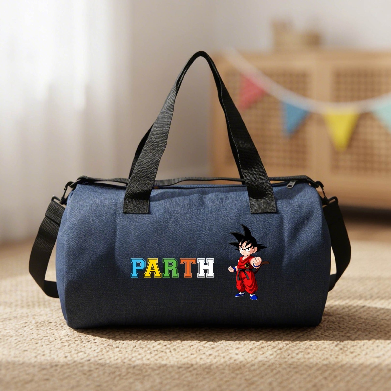 Personalised Denim Duffle Bag Personalised Denim Duffle Bag