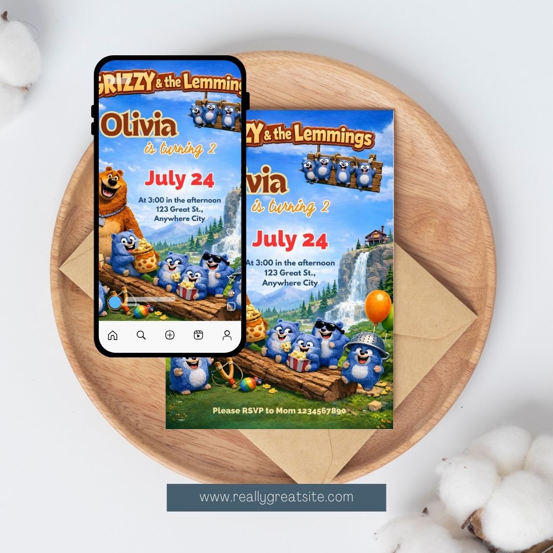 Grizzy and the Lemmings Theme E-Invitations Grizzy and the Lemmings Theme E-Invitations