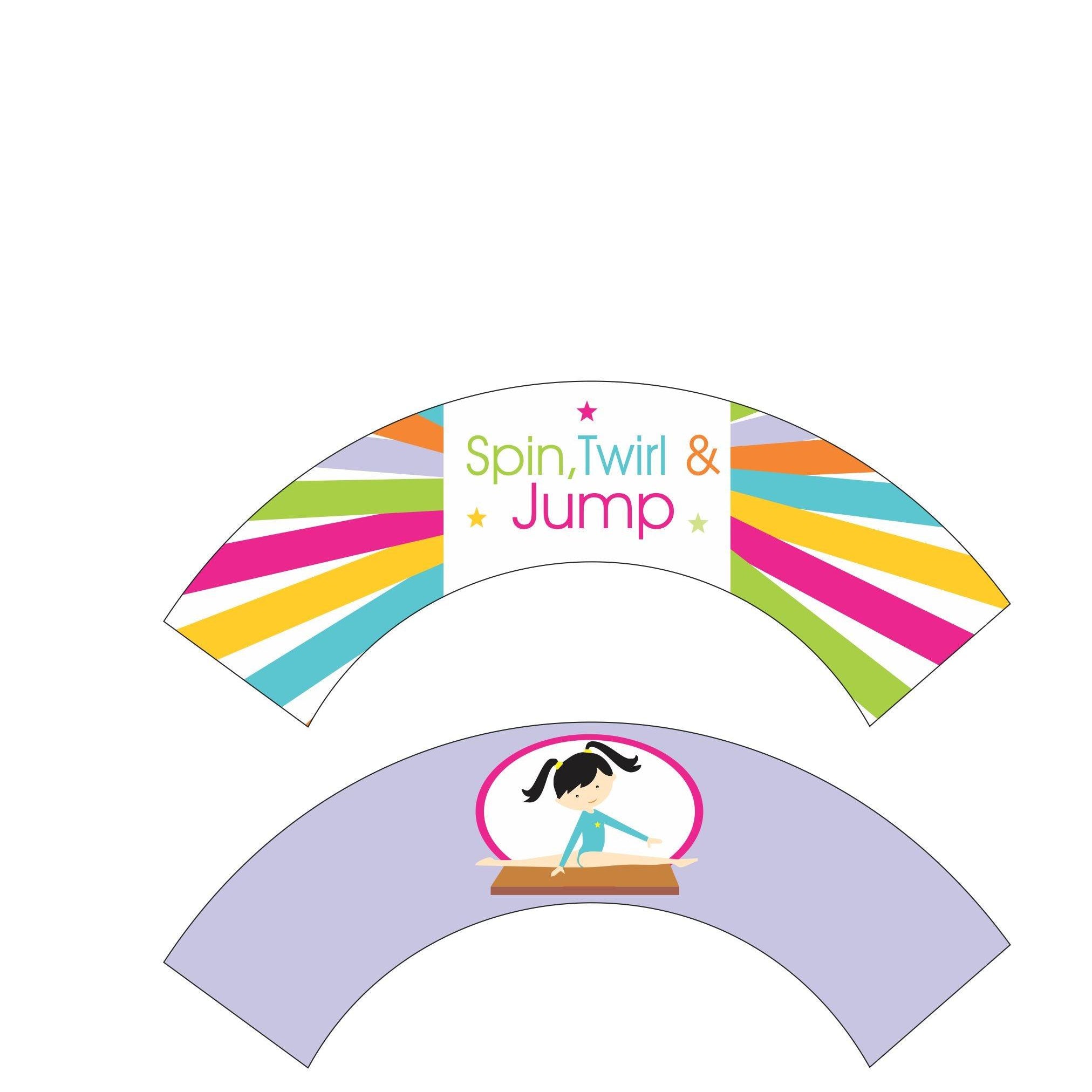 Gymnastics Theme Cupcake Wrappers THEME PARTIES Pretty UR Party