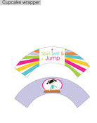 Gymnastics Theme Cupcake Wrappers THEME PARTIES Pretty UR Party