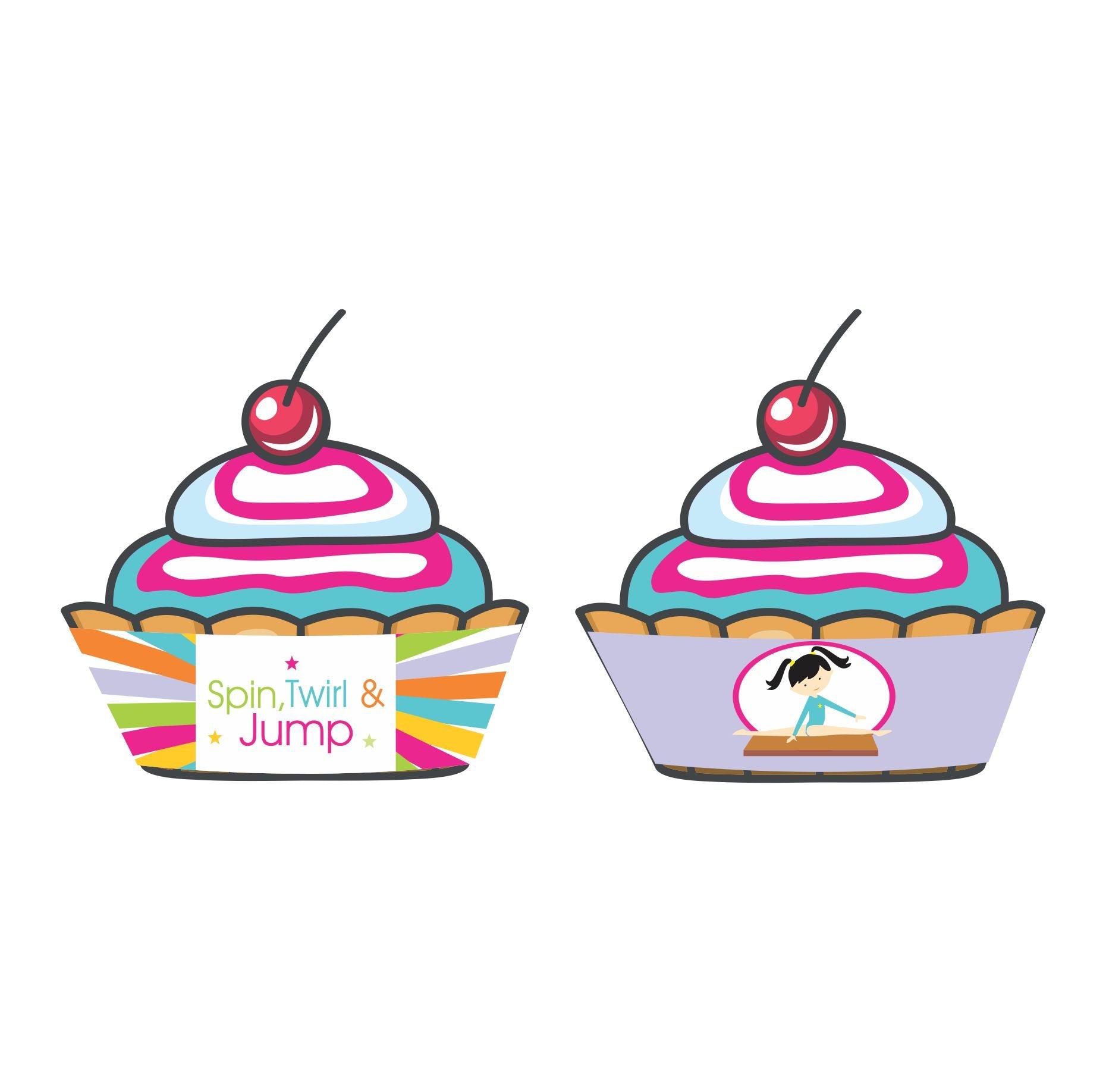 Gymnastics Theme Cupcake Wrappers THEME PARTIES Pretty UR Party