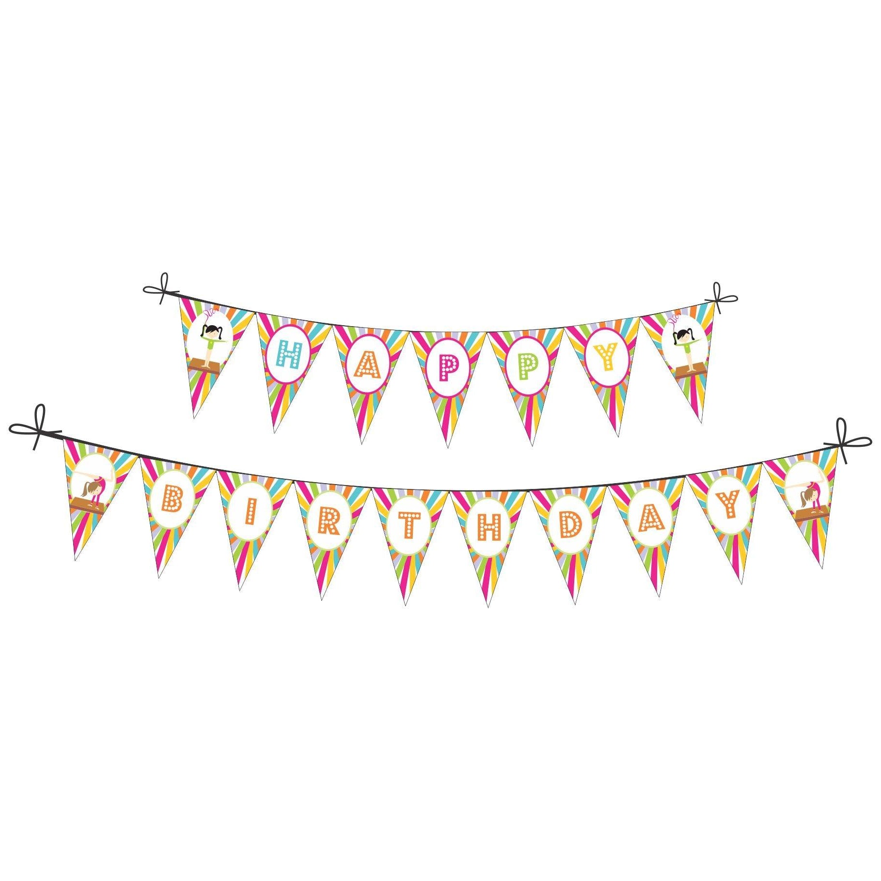 Gymnastics Theme Bunting DECORATIONS Pretty UR Party