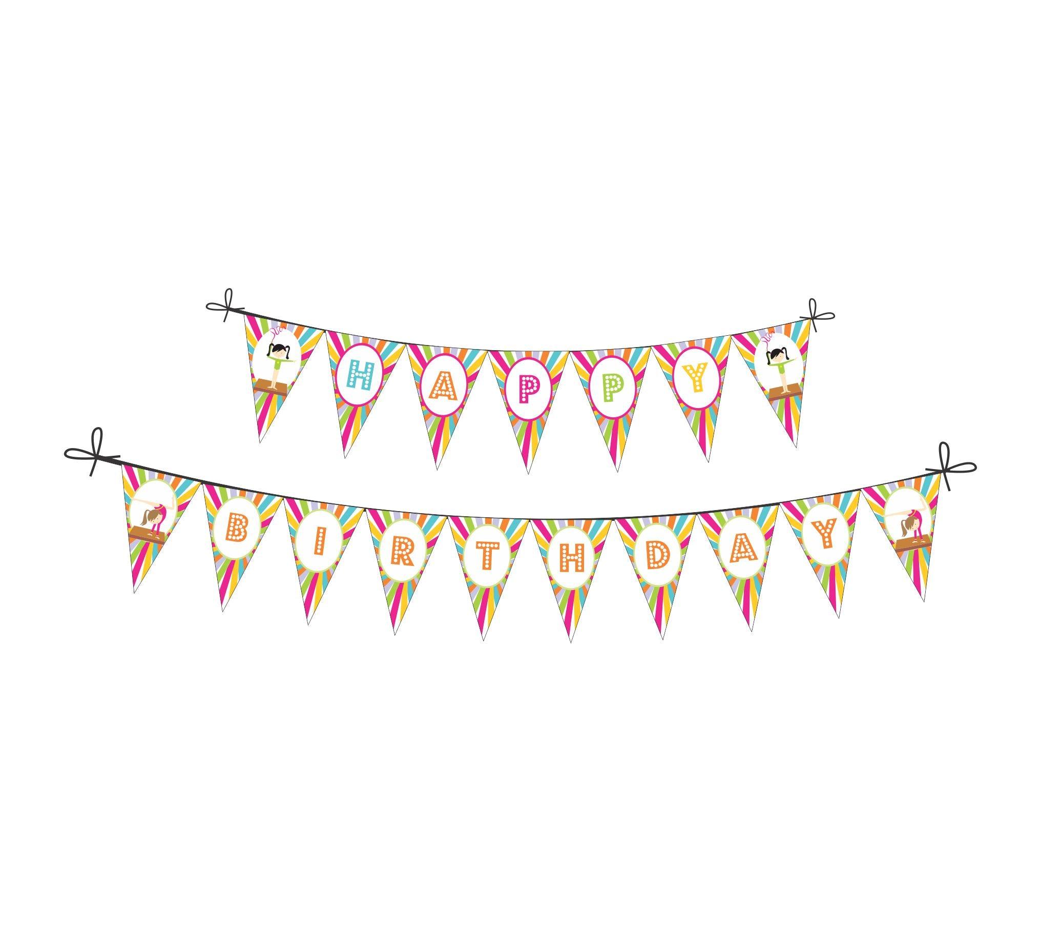 Gymnastics Theme Bunting DECORATIONS Pretty UR Party