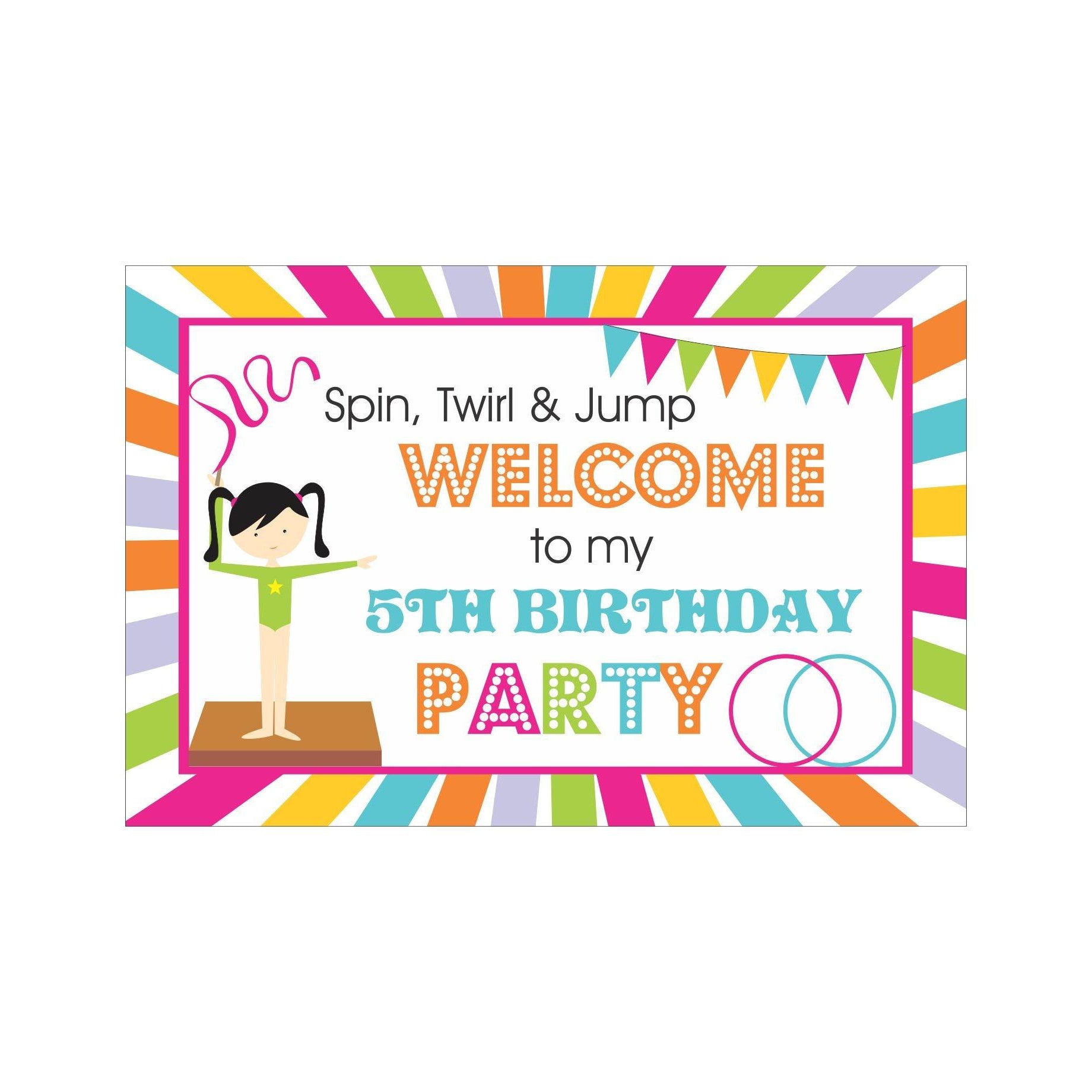 Gymnastics Theme Entrance Banner / Door Sign THEME PARTIES Pretty UR Party