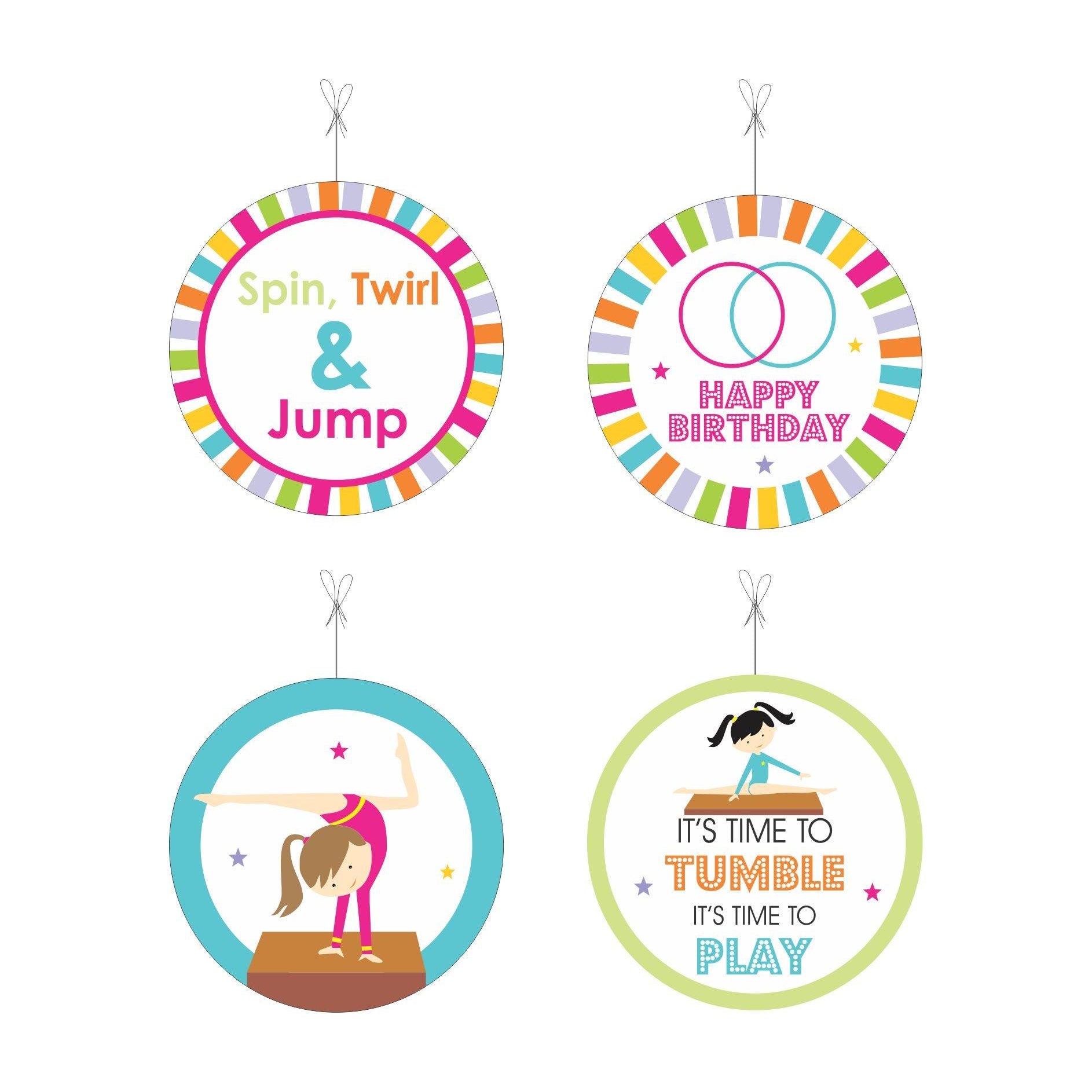 Gymnastics Theme Danglers THEME PARTIES Pretty UR Party