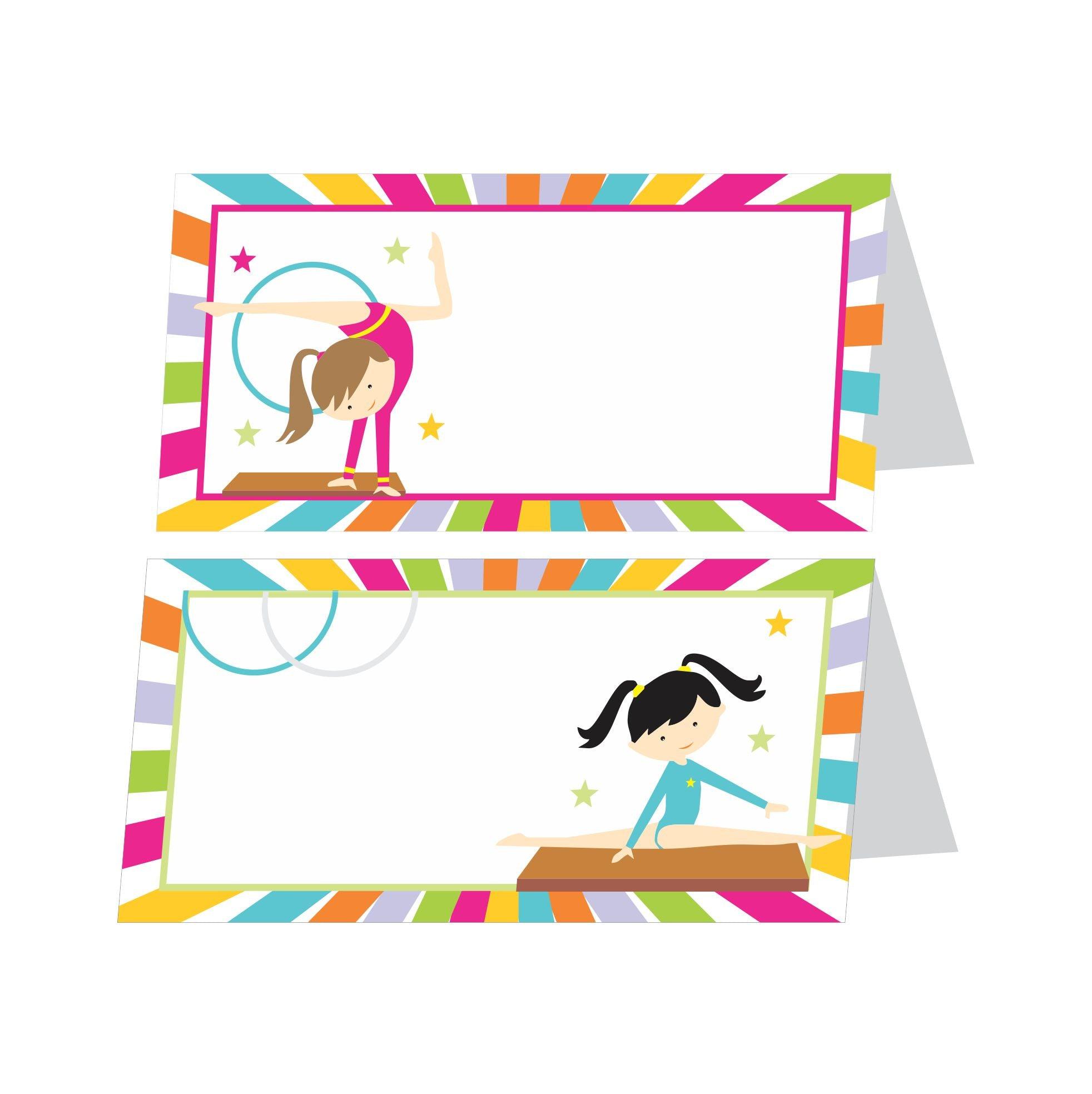 Gymnastics Theme Food Labels / Buffet Table Cards THEME PARTIES Pretty UR Party