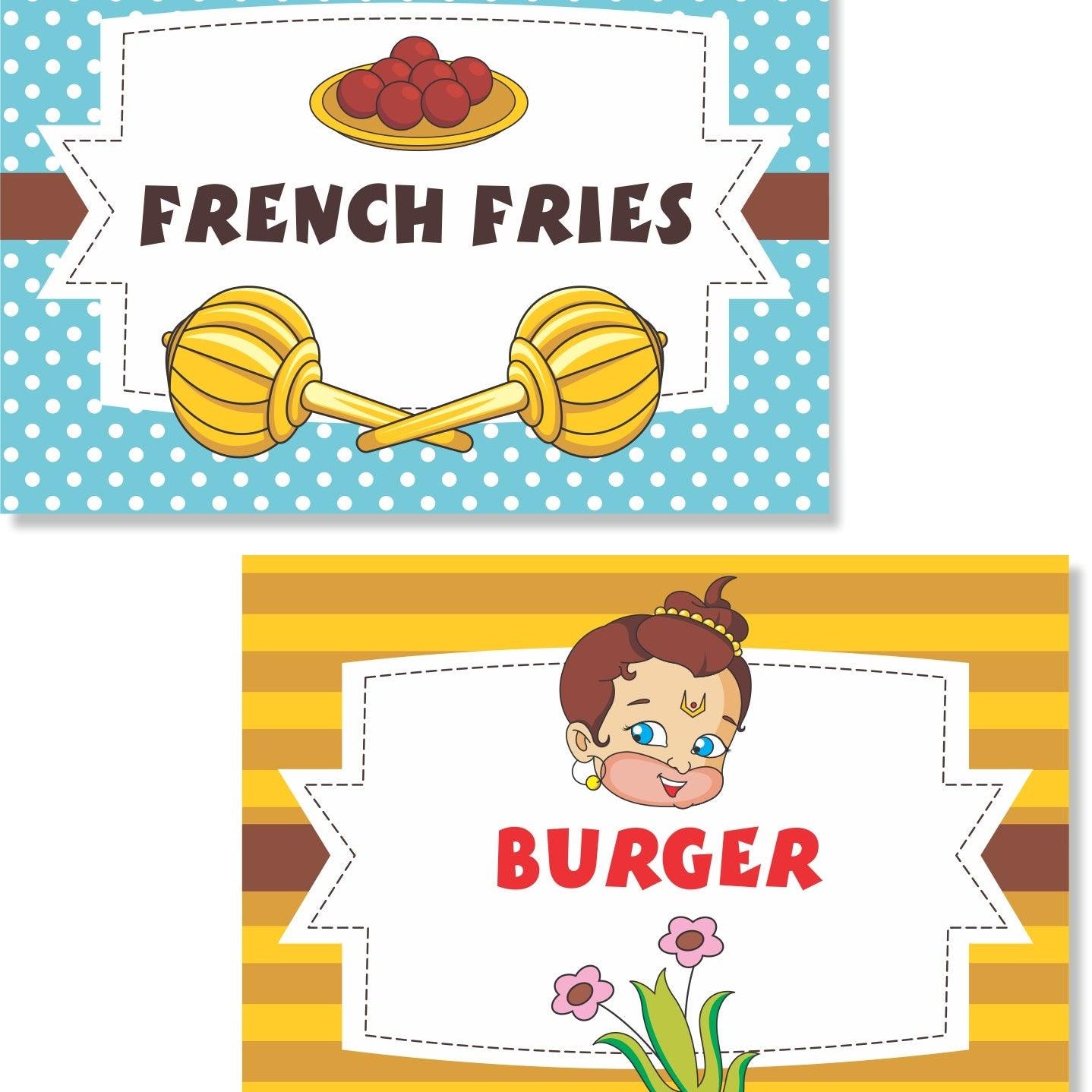 Hanuman Food Labels / Buffet Table Cards ALL PARTY SUPPLIES Pretty UR Party