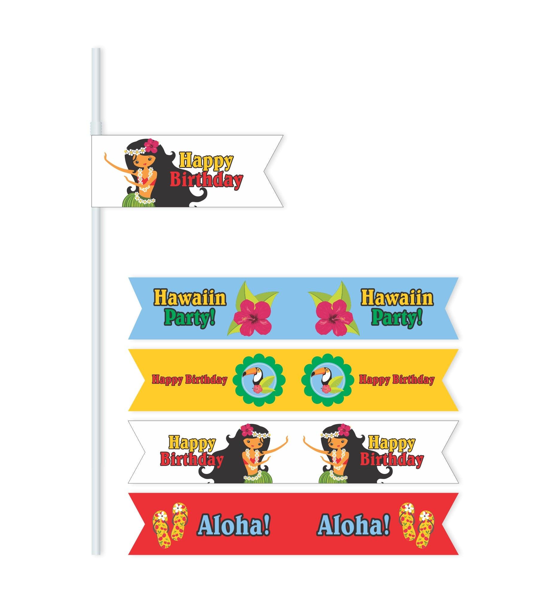 Hawaiian Drink Straws THEME PARTIES Pretty UR Party