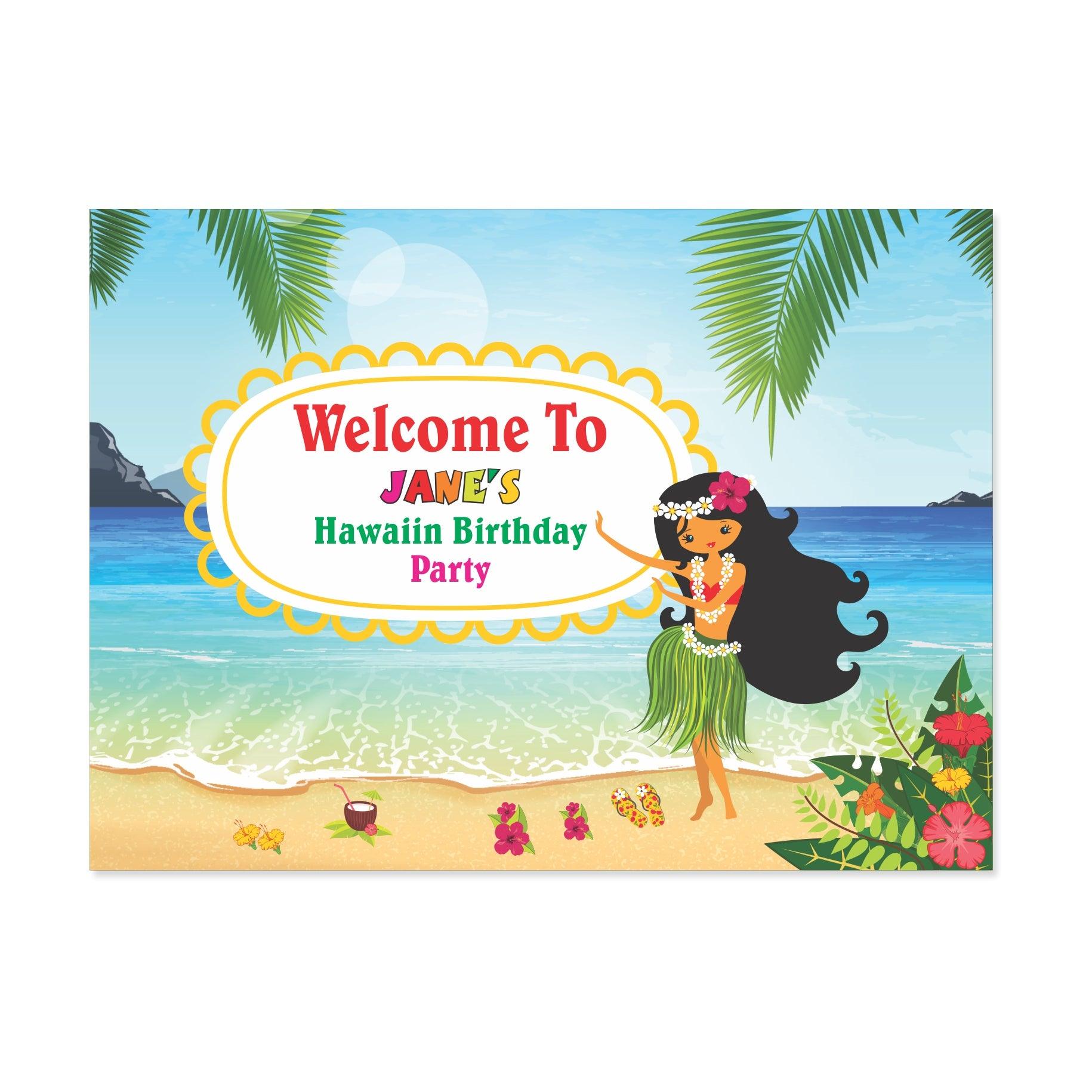 Hawaiian Entrance Banner / Door Sign THEME PARTIES Pretty UR Party