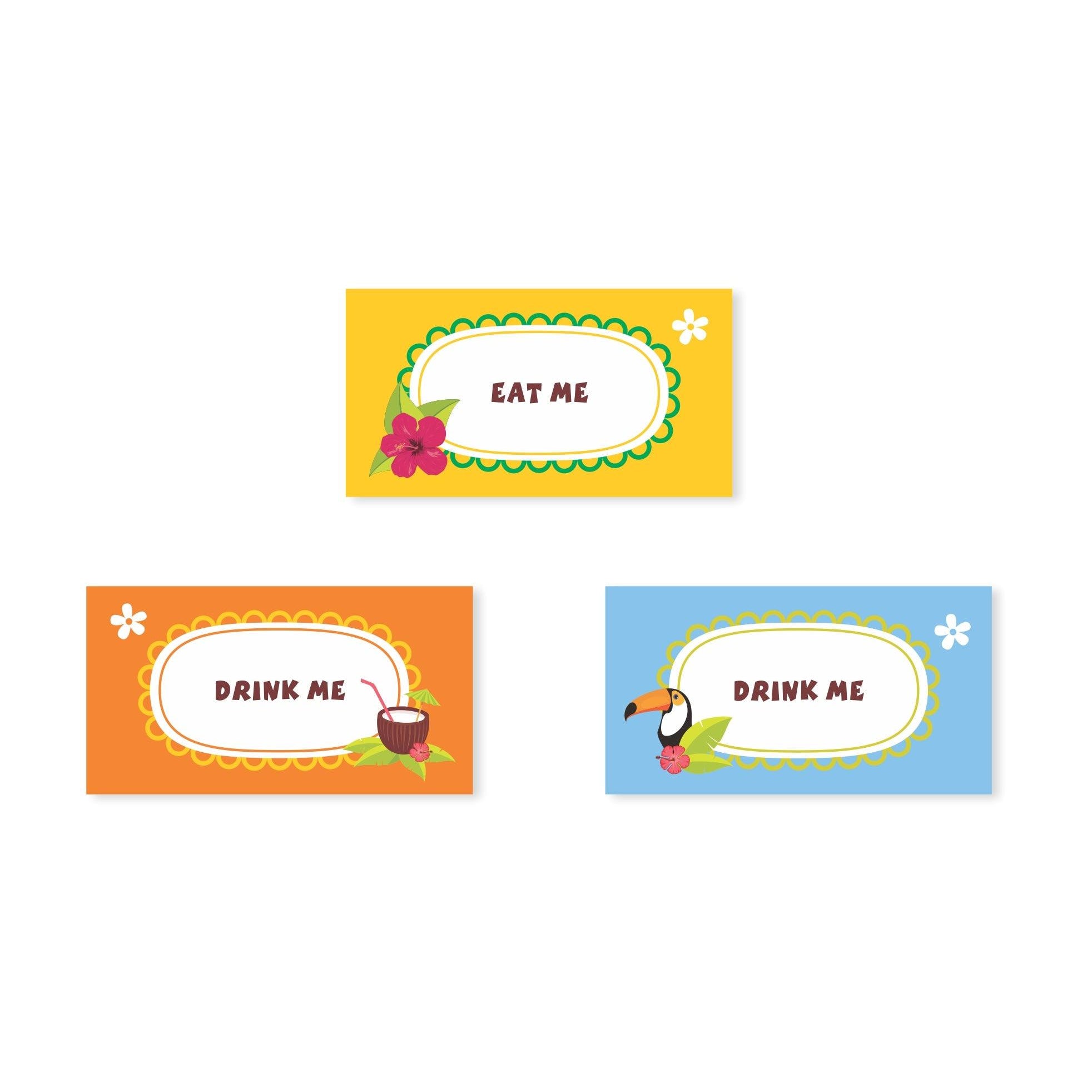Hawaiian Food Labels / Buffet Table Cards THEME PARTIES Pretty UR Party