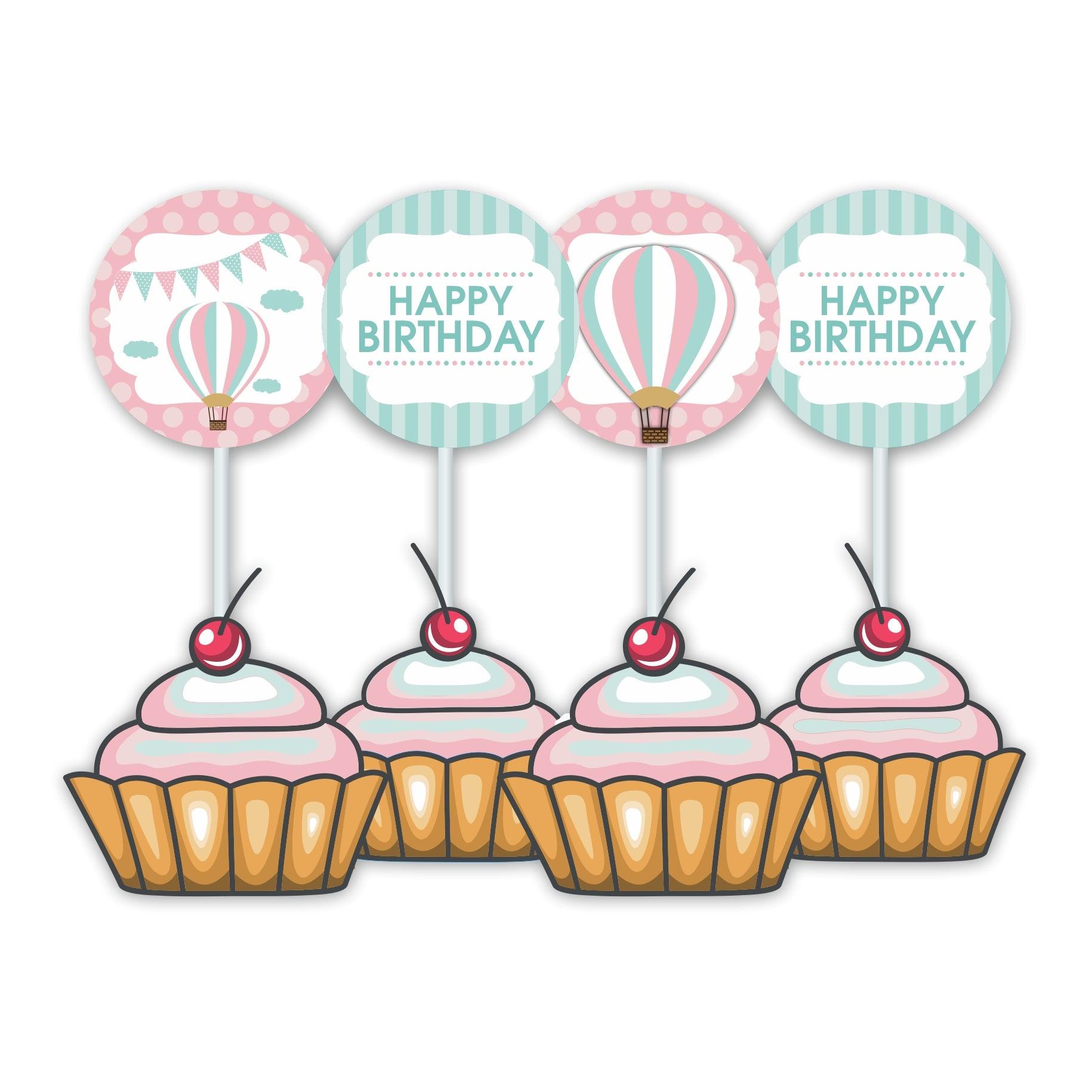 Hot Air Balloon Theme Cupcake / Food Toppers THEME PARTIES Pretty UR Party