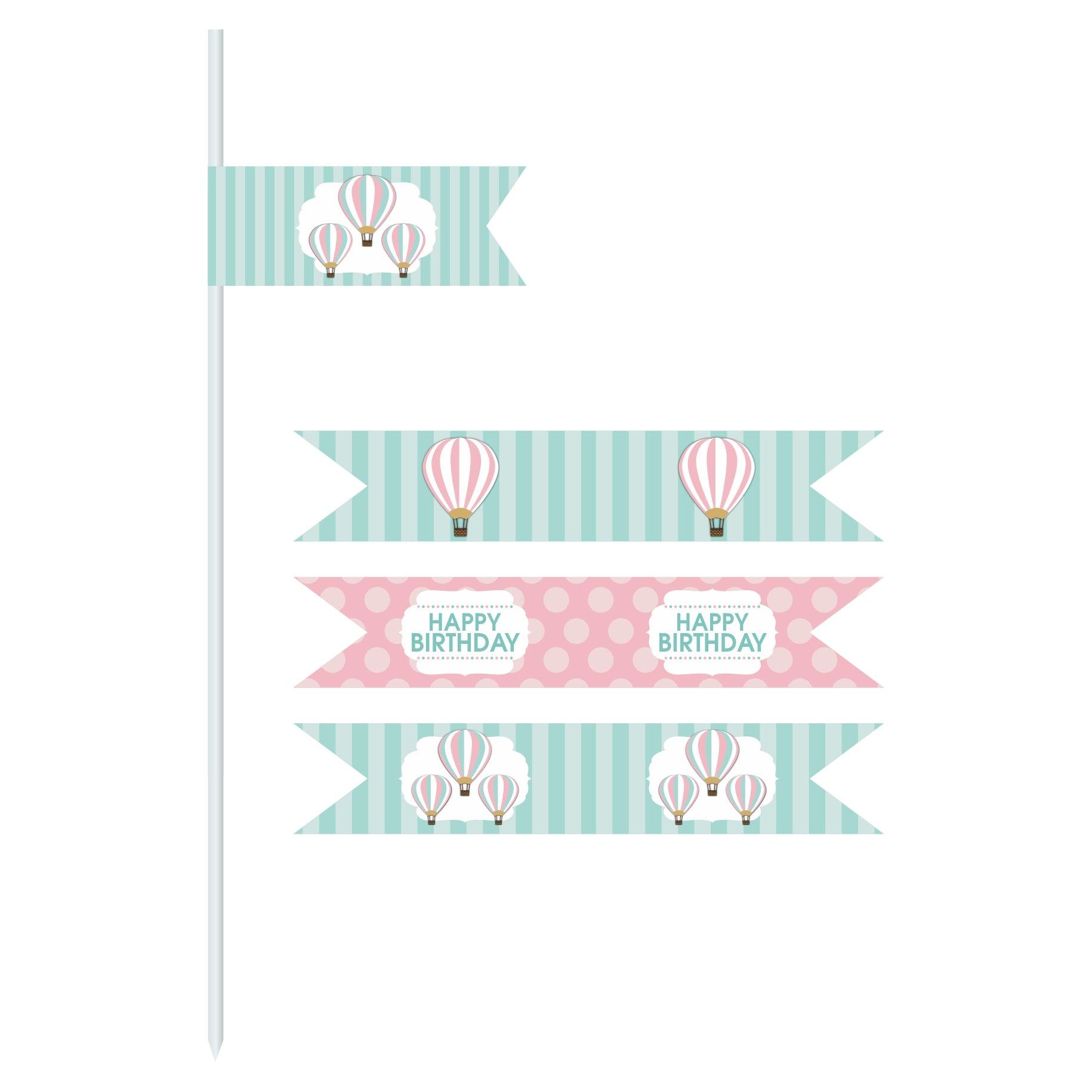 Hot Air Balloon Theme Drink Straws THEME PARTIES Pretty UR Party