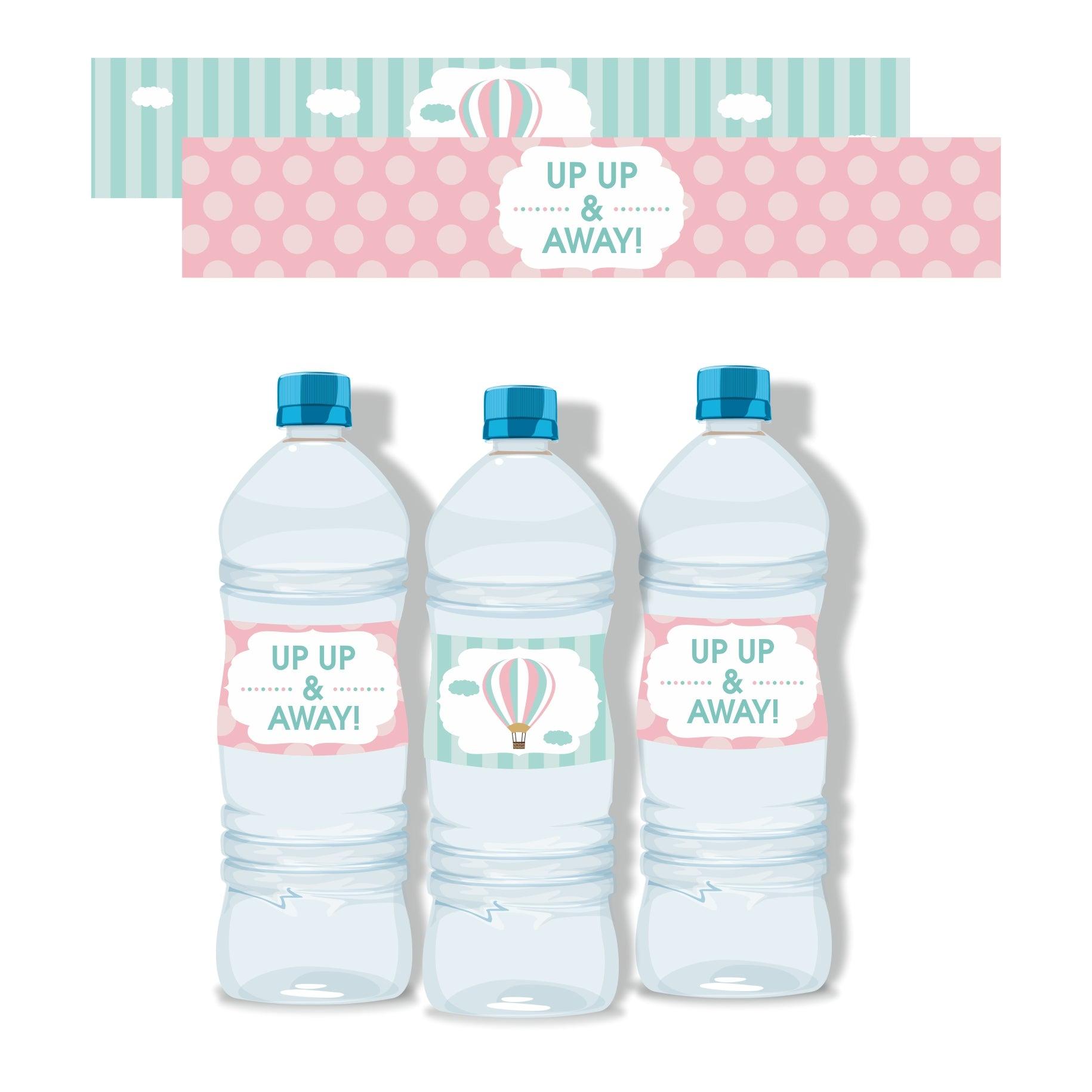 Hot Air Balloon Theme Water Bottle Labels THEME PARTIES Pretty UR Party