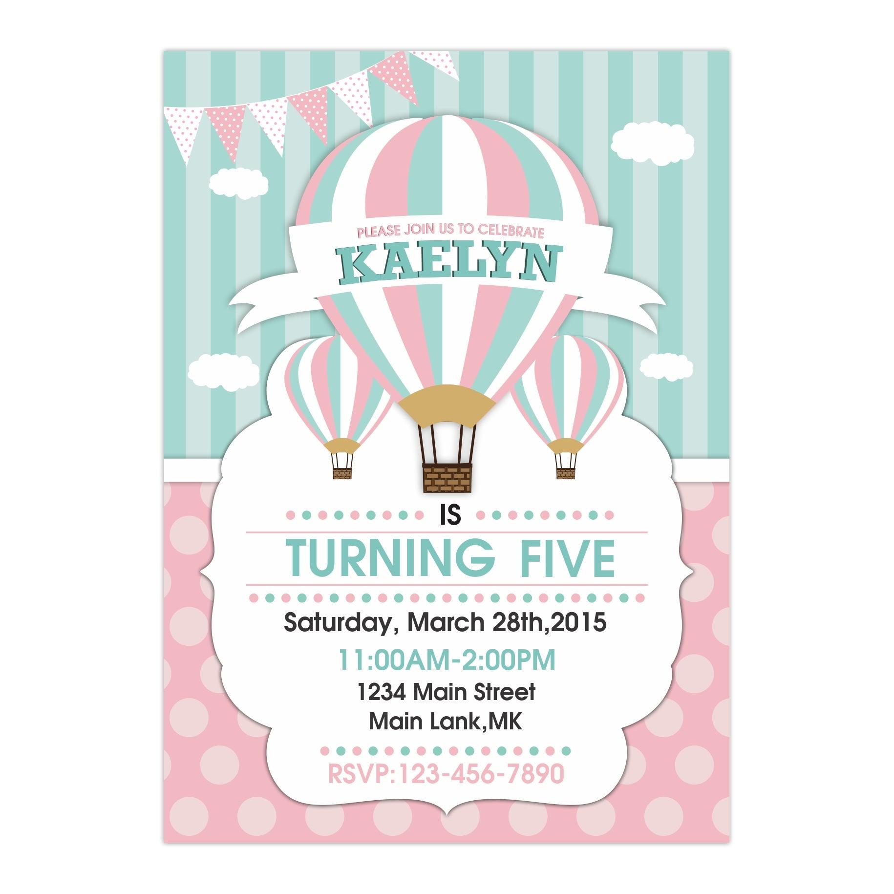 Hot Air Balloon Theme Invitations THEME PARTIES Pretty UR Party