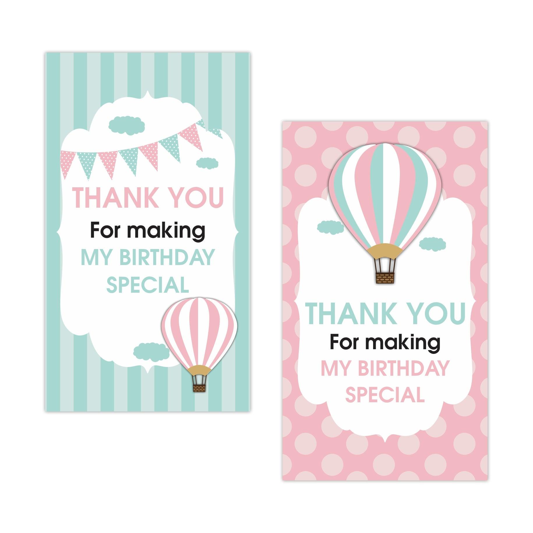 Hot Air Balloon Theme Thank you Tags THEME PARTIES Pretty UR Party