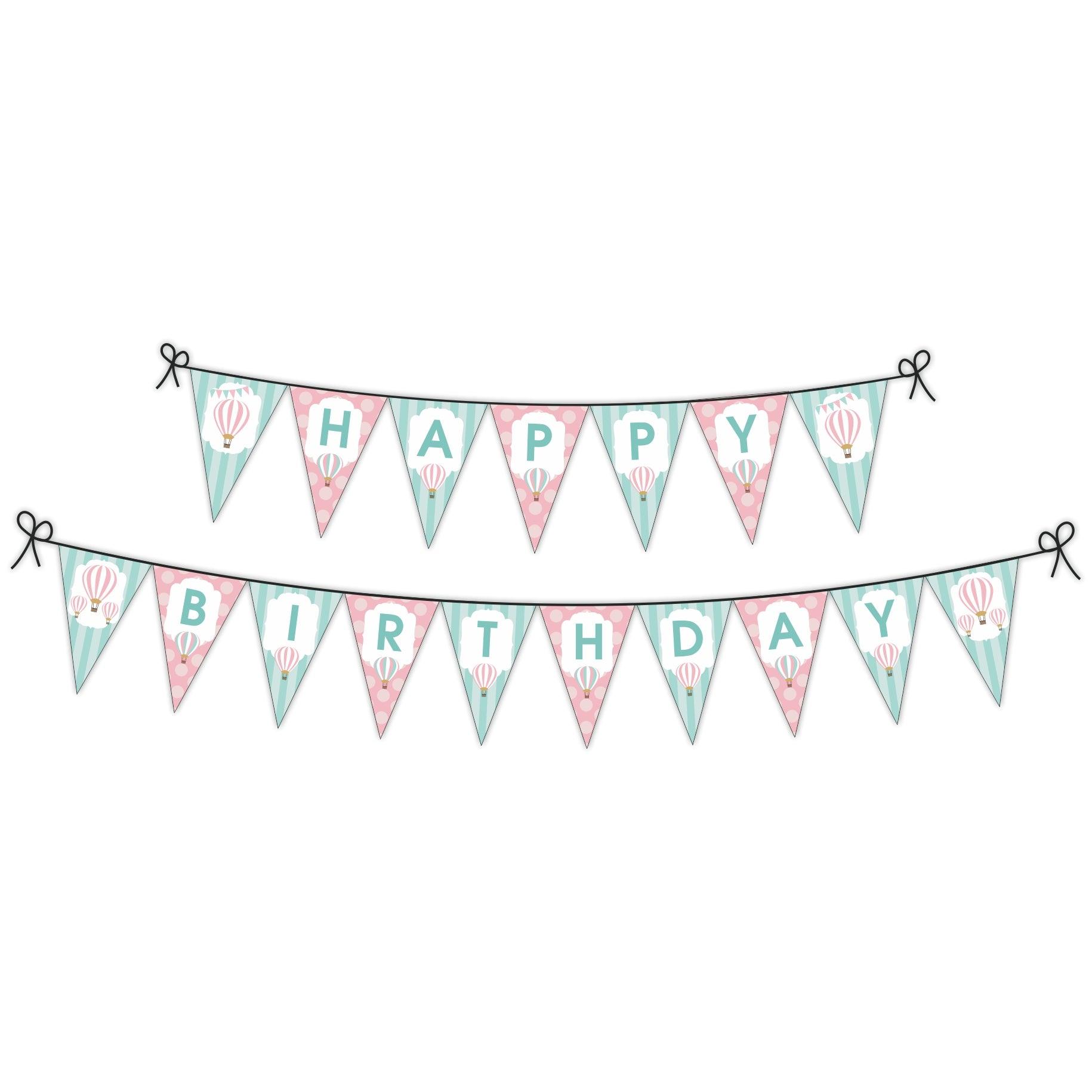 Hot Air Balloon Theme Bunting THEME PARTIES Pretty UR Party