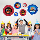 Hot Wheels Paper Fans - Set of 6 DECORATIONS Pretty UR Party