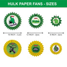 Hulk Paper Fans - Set of 6 DECORATIONS Pretty UR Party