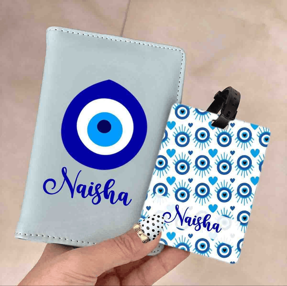 Evil Eye Passport cover and Bag Tag Combo RETURN GIFTS Pretty UR Party Evil Eye Passport cover and Bag Tag Combo RETURN GIFTS Pretty UR Party