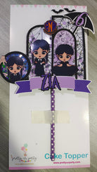 Wednesday Shaker Cake Topper HANDCRAFTED Pretty UR Party