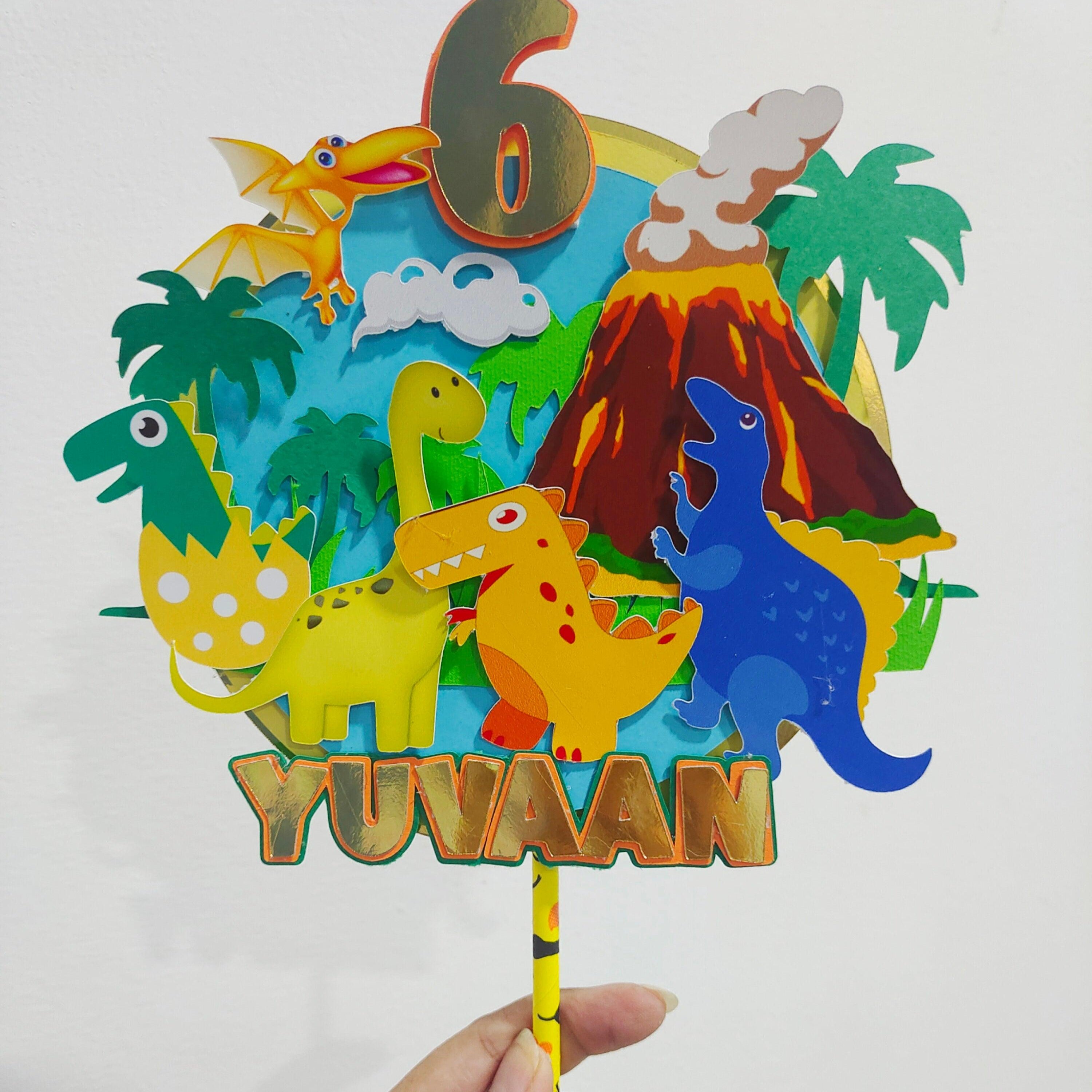 Dinosaur Cake Topper HANDCRAFTED Pretty UR Party