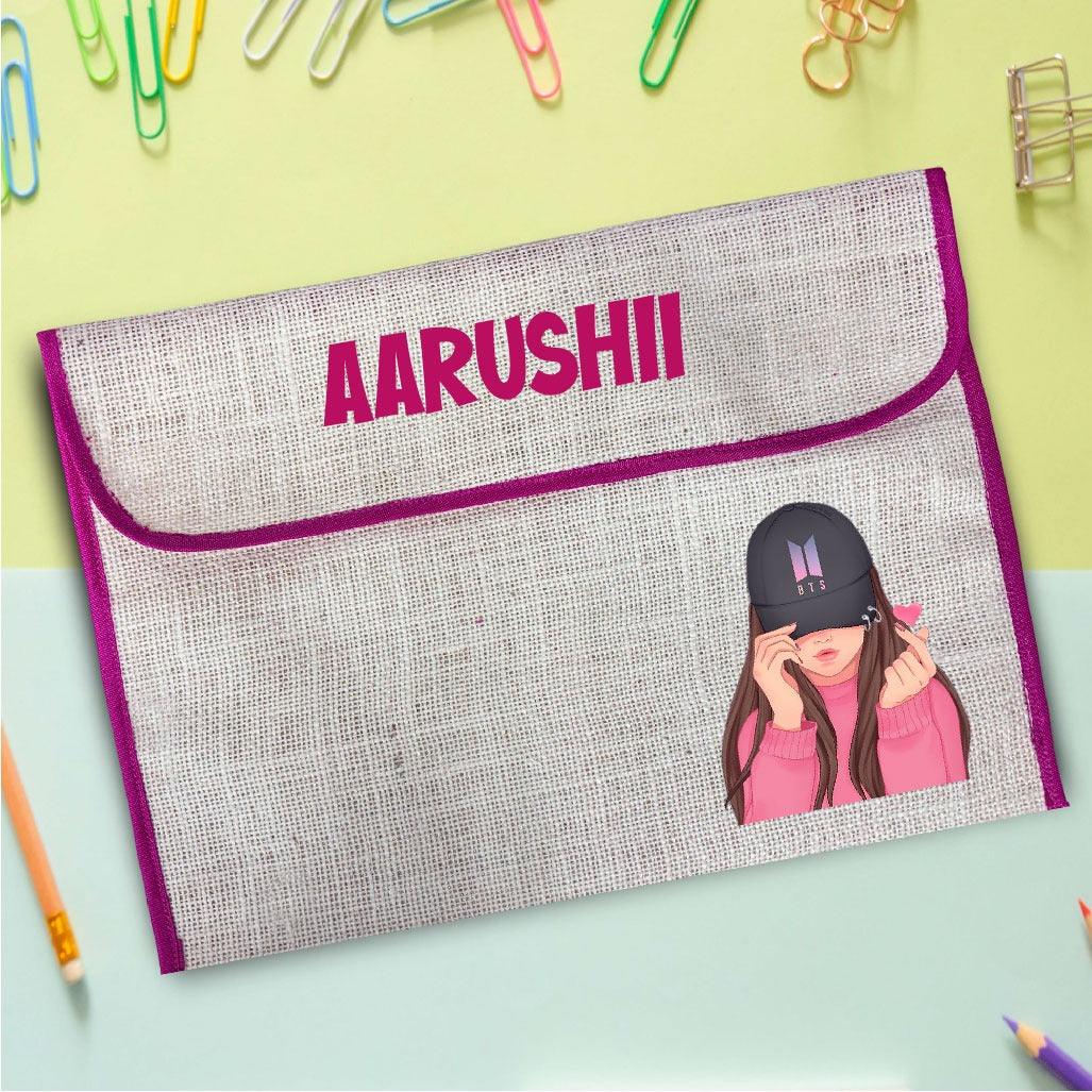 BTS theme Jute Folder Bag BACK TO SCHOOL PRETTY UR PARTY