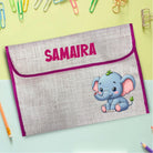 Baby Elephant theme Jute Folder Bag BACK TO SCHOOL PRETTY UR PARTY