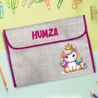 Unicorn theme Jute Folder Bag BACK TO SCHOOL PRETTY UR PARTY