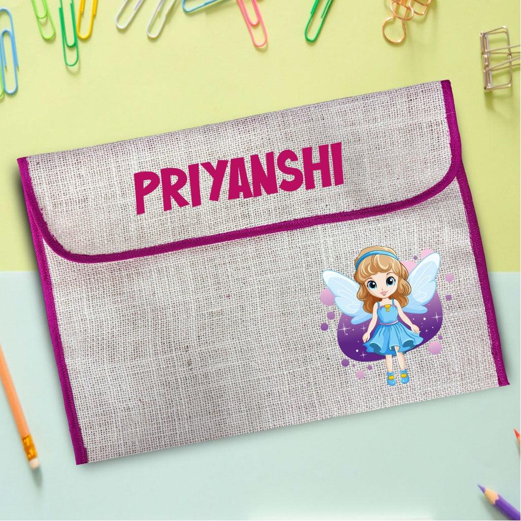 Fairies theme Jute Folder Bag BACK TO SCHOOL PRETTY UR PARTY