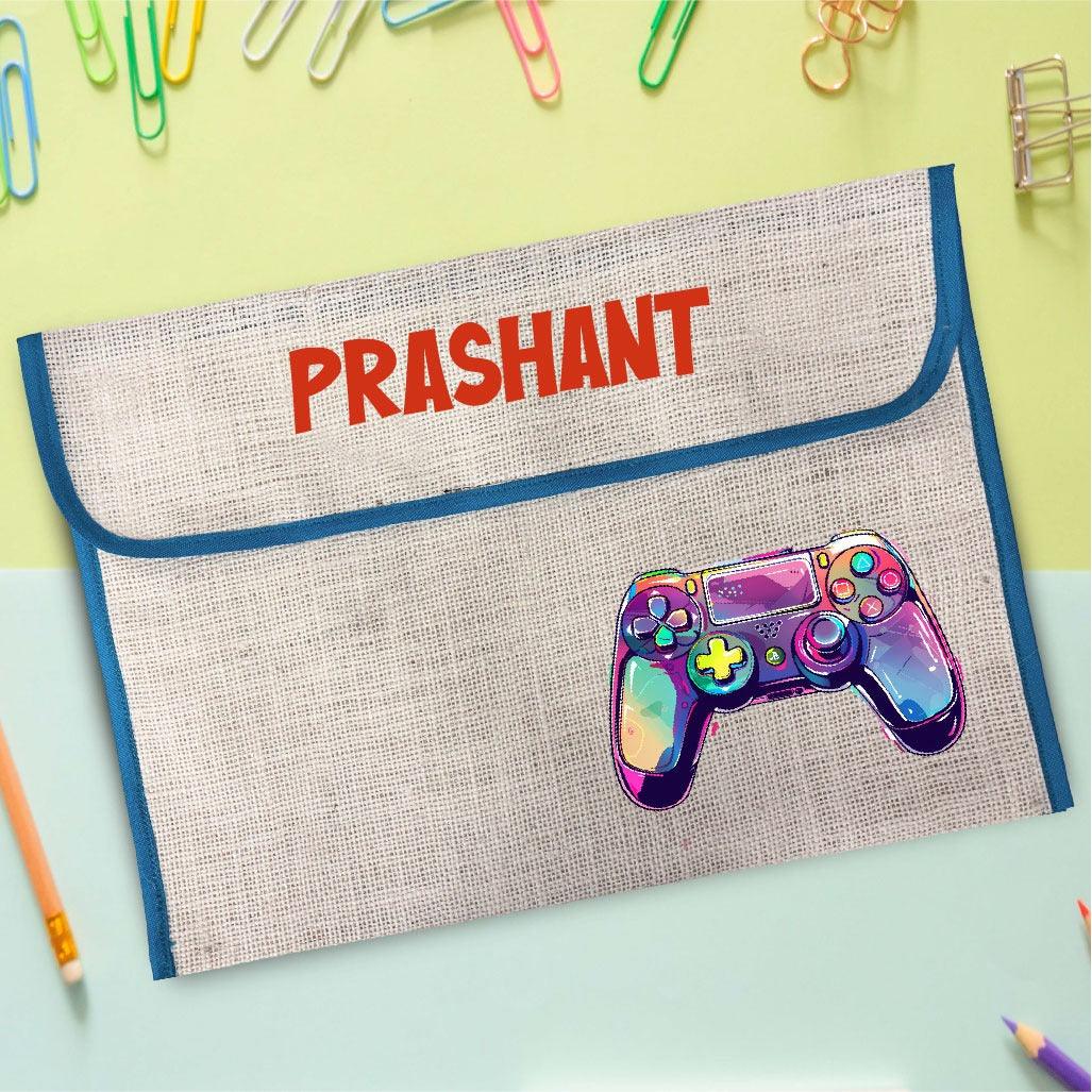 Gaming theme Jute Folder Bag BACK TO SCHOOL PRETTY UR PARTY