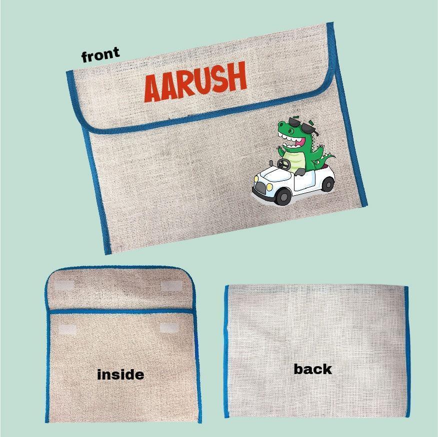 Baby Elephant theme Jute Folder Bag BACK TO SCHOOL PRETTY UR PARTY