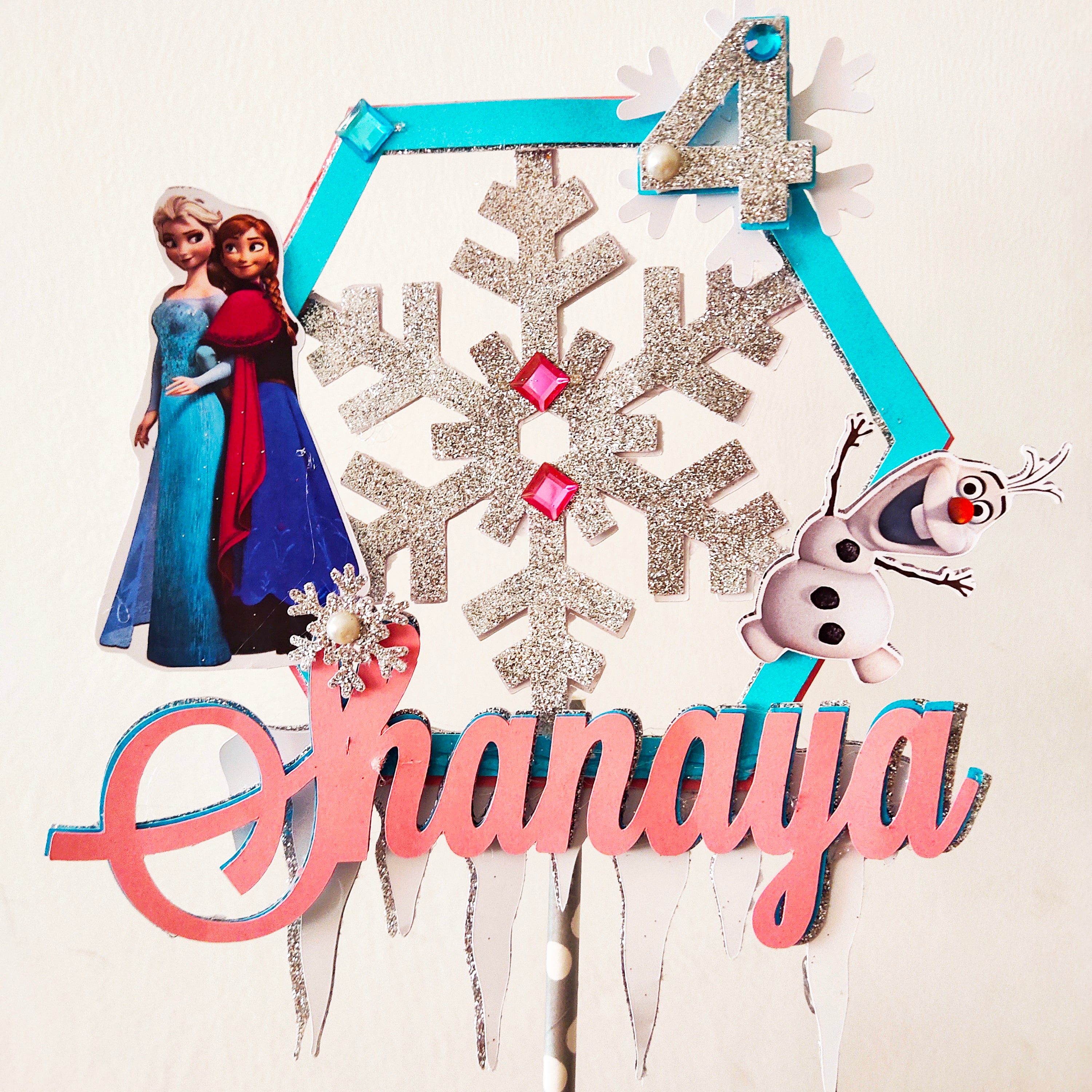 Snow Princess Cake Topper HANDCRAFTED Pretty UR Party