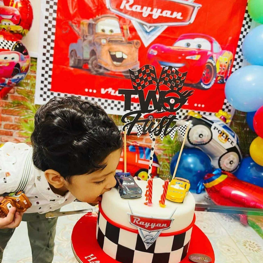 Two Fast Race Car Cake Topper HANDCRAFTED Pretty UR Party