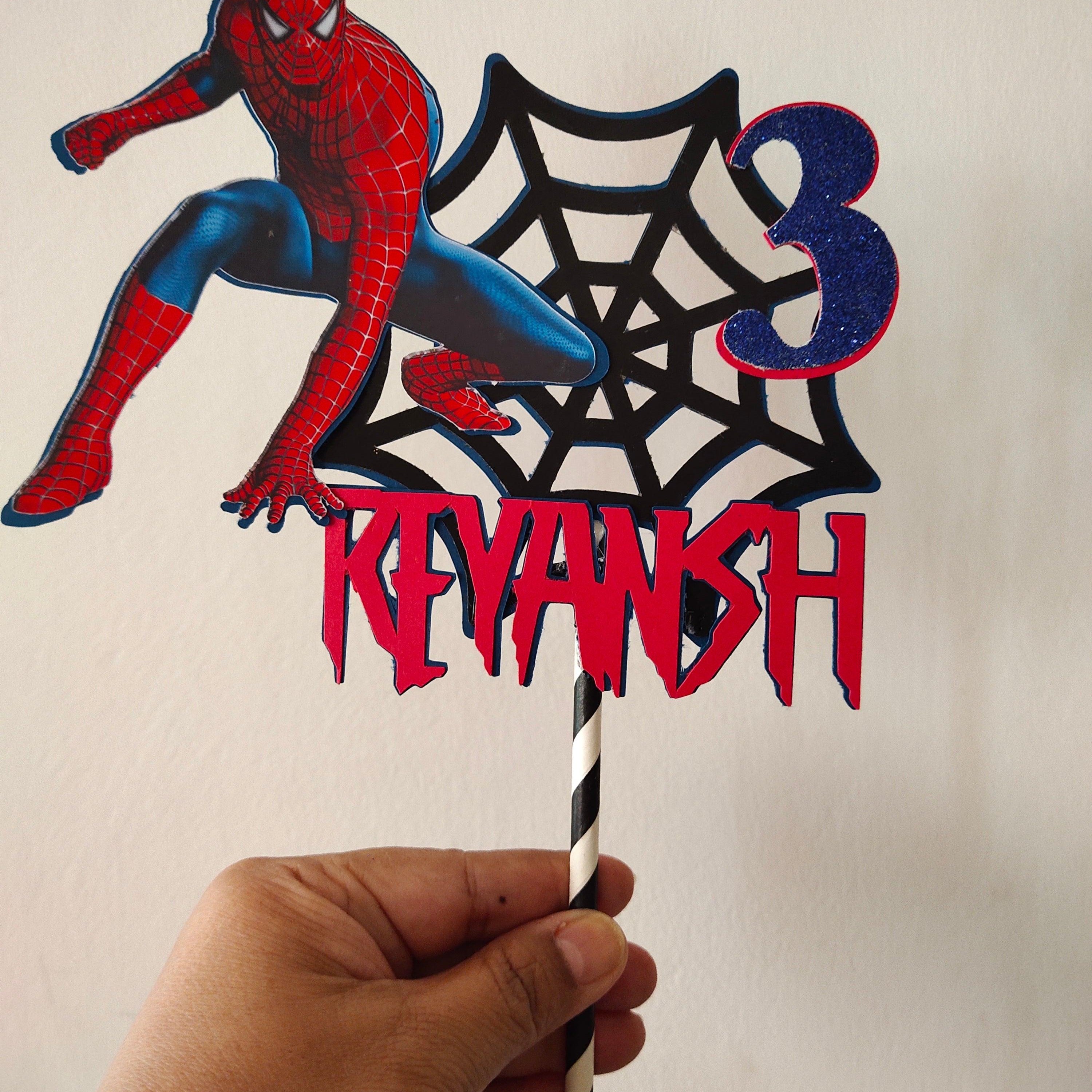 Personalised Spiderman Cake Topper HANDCRAFTED Pretty UR Party