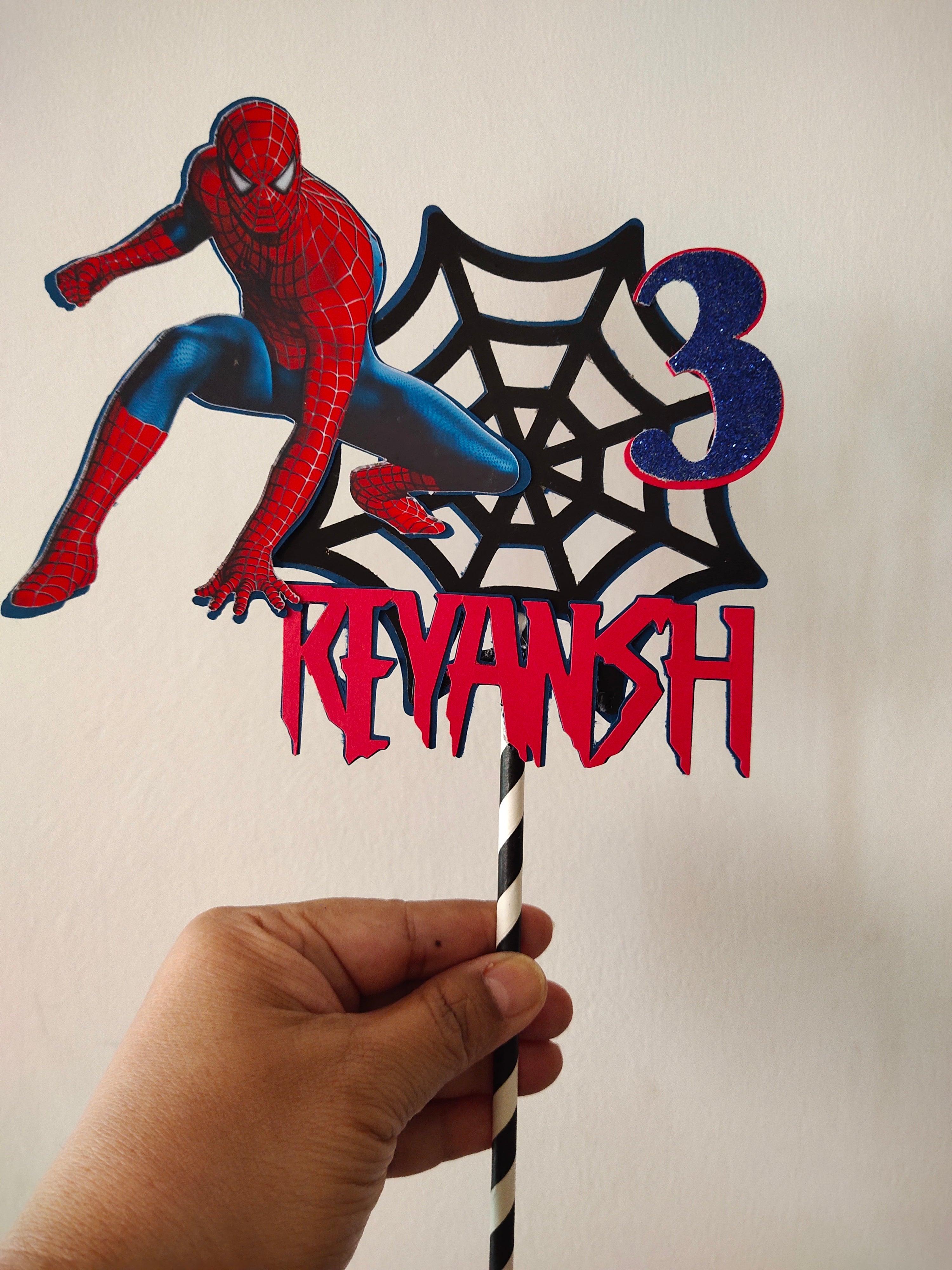 Personalised Spiderman Cake Topper HANDCRAFTED Pretty UR Party