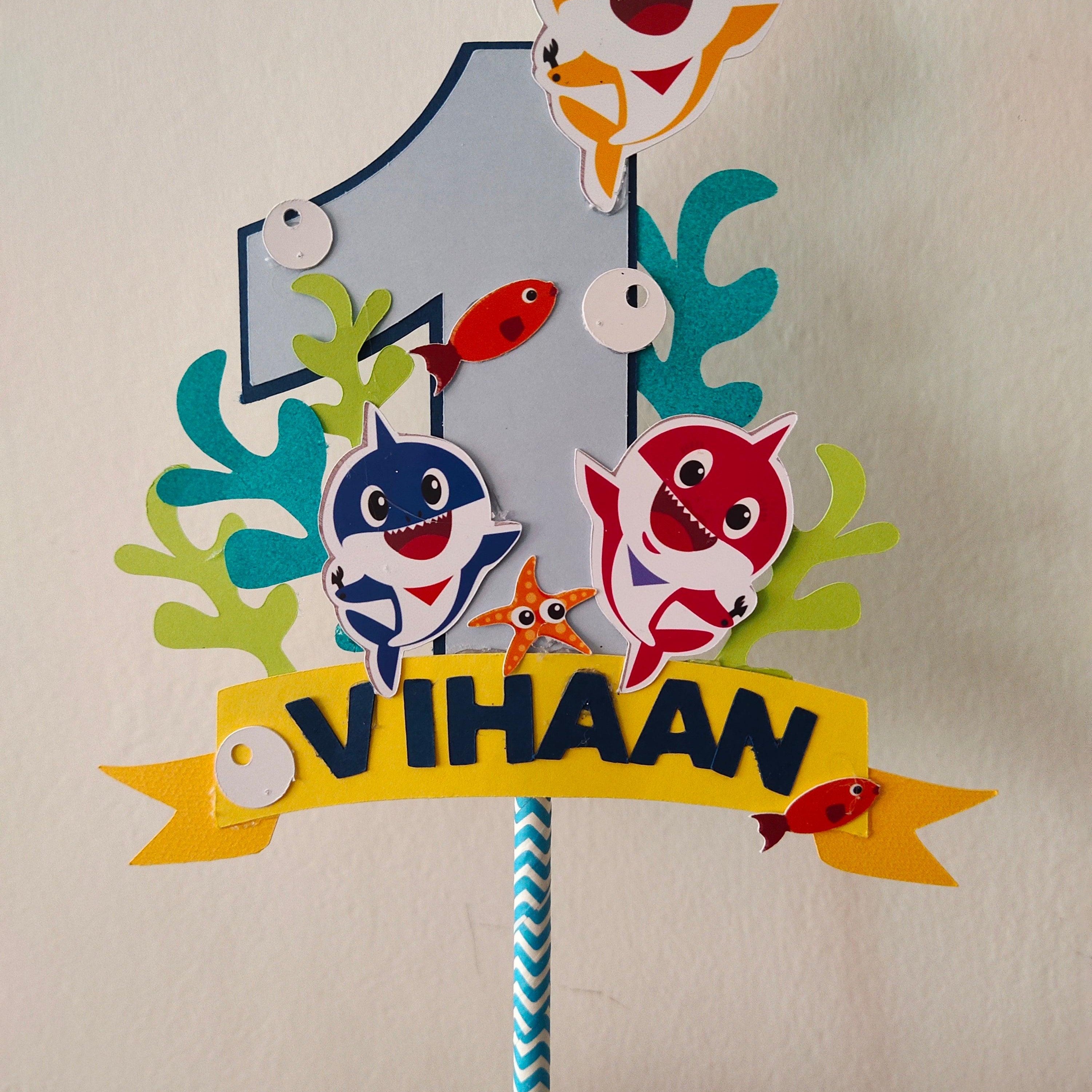 Baby Shark Cake Topper HANDCRAFTED Pretty UR Party