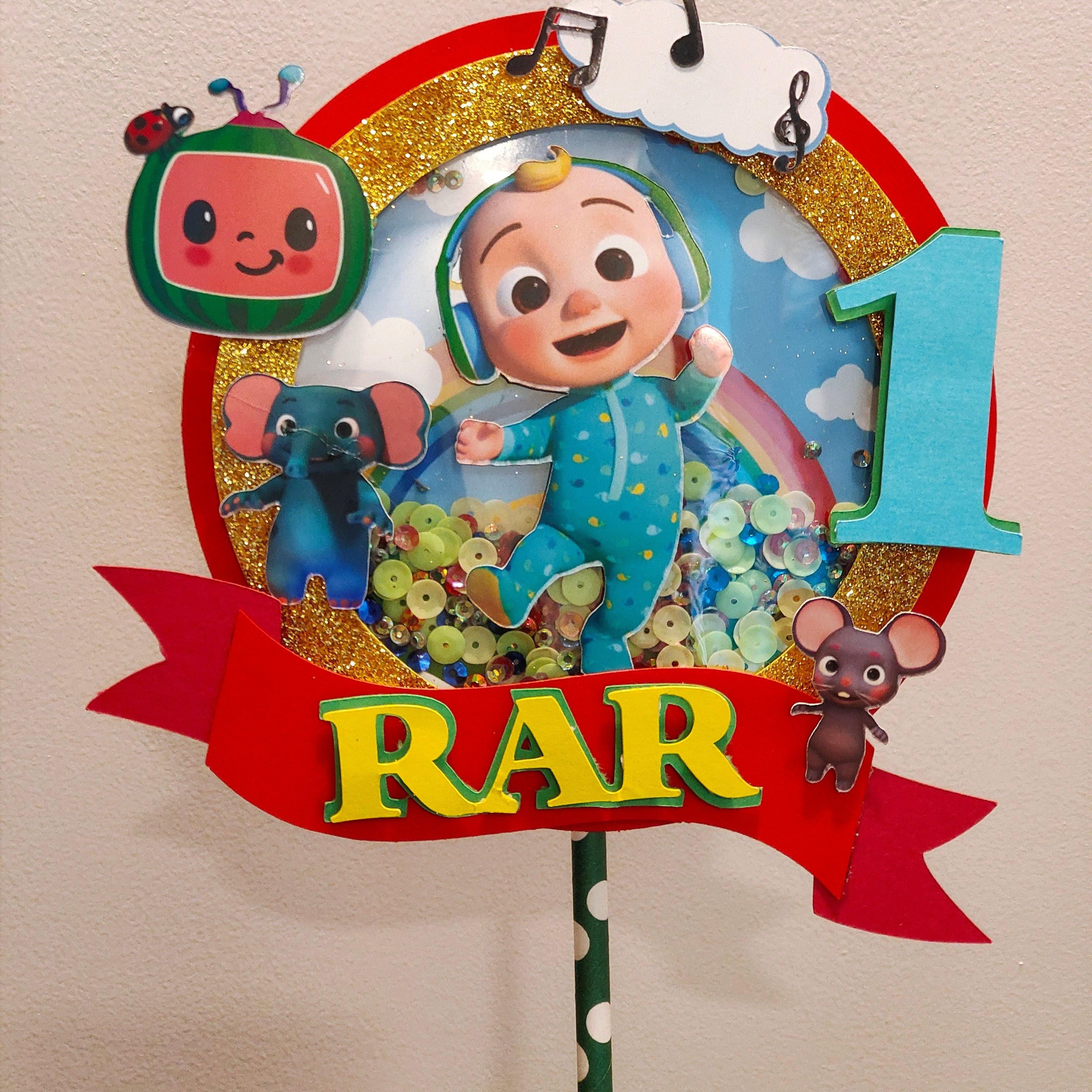 Cocomelon Shaker Cake Topper HANDCRAFTED Pretty UR Party