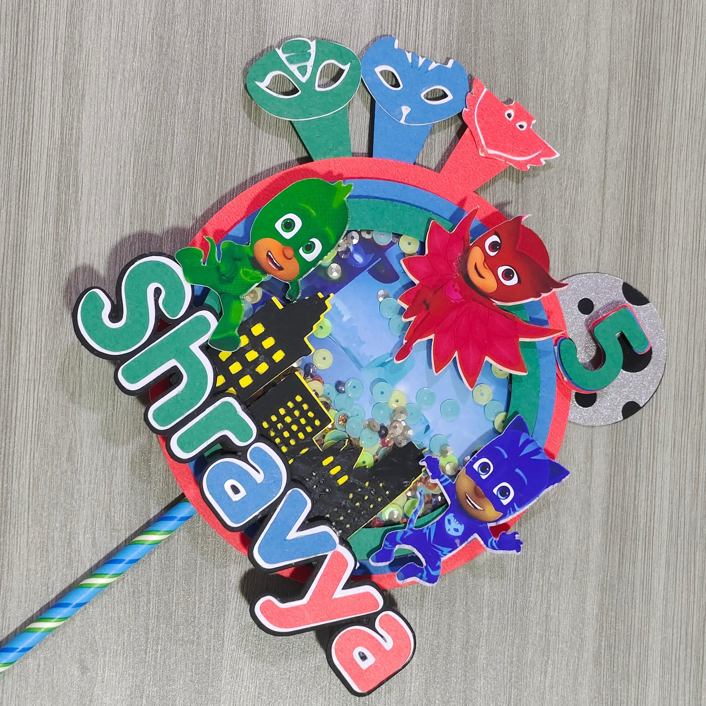 PJ Masks Shaker Cake Topper HANDCRAFTED Pretty UR Party