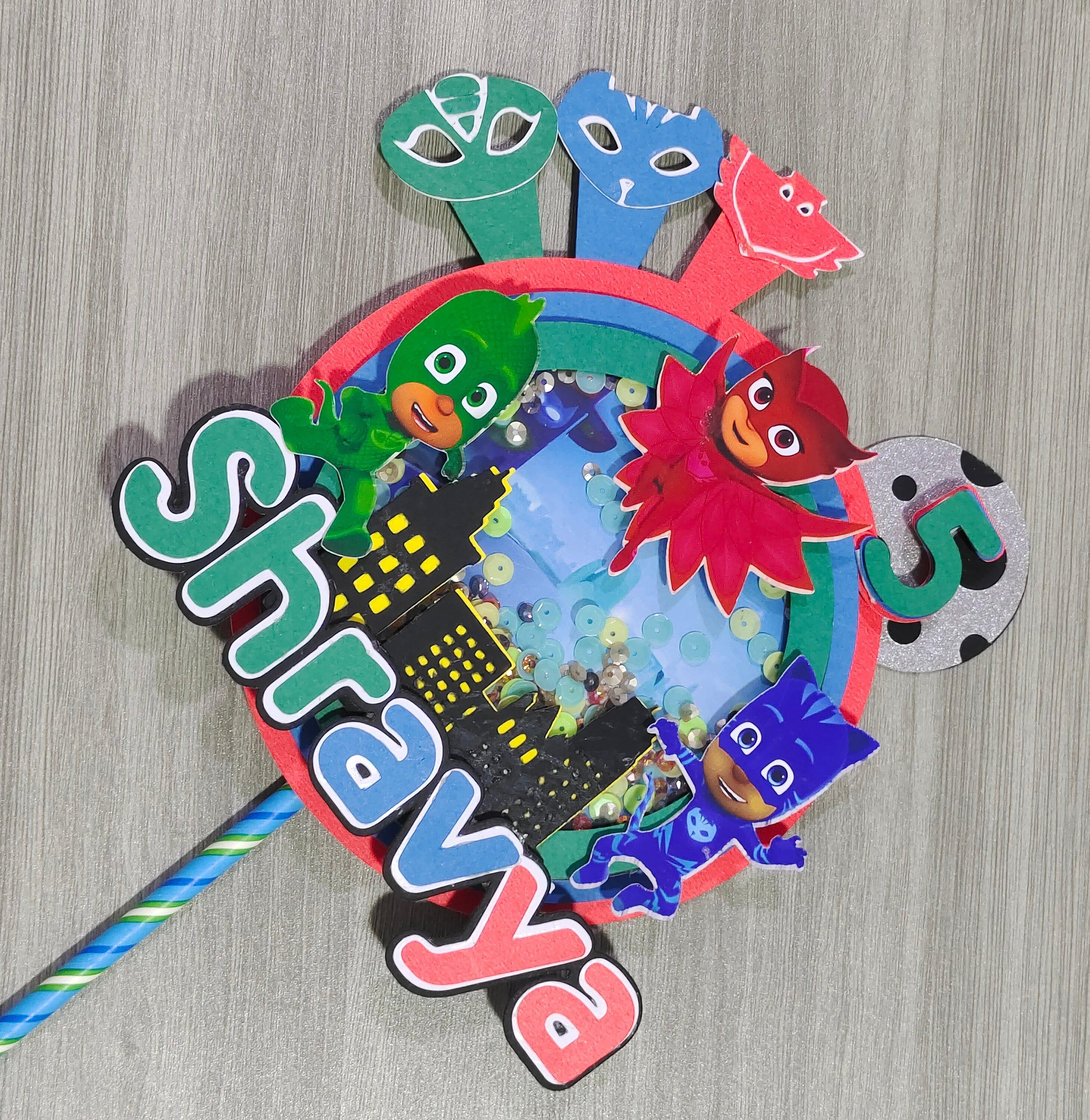 PJ Masks Shaker Cake Topper HANDCRAFTED Pretty UR Party