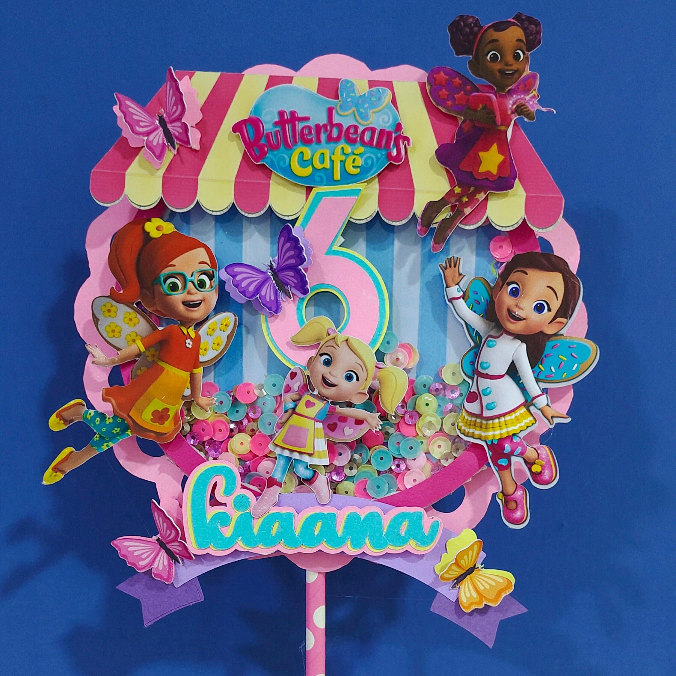 Butterbean's Cafe Shaker Cake Topper HANDCRAFTED Pretty UR Party