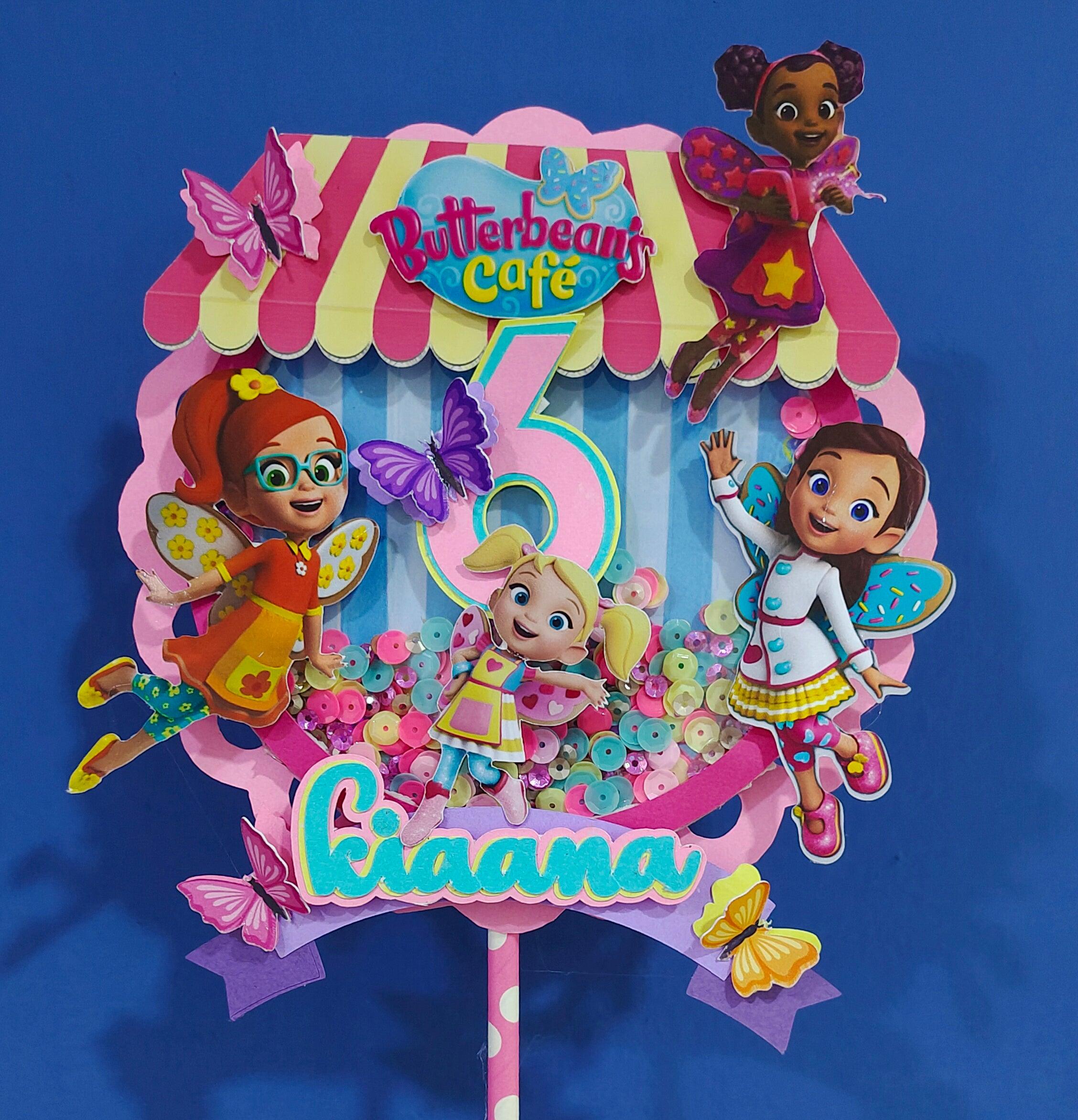 Butterbean's Cafe Shaker Cake Topper HANDCRAFTED Pretty UR Party