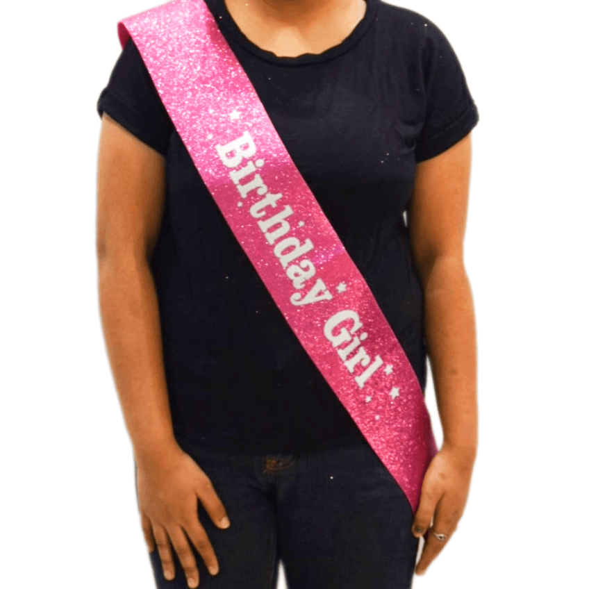 BIRTHDAY GIRL GLITTER Sash | Birthday Sash | Personalised Glitter Sash | Luxurious Birthday Sash