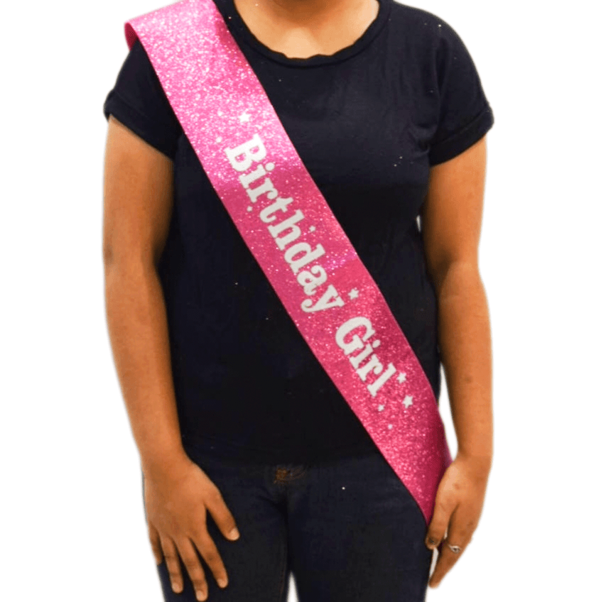 BIRTHDAY GIRL GLITTER Sash | Birthday Sash | Personalised Glitter Sash | Luxurious Birthday Sash ACCESSORIES Pretty UR Party