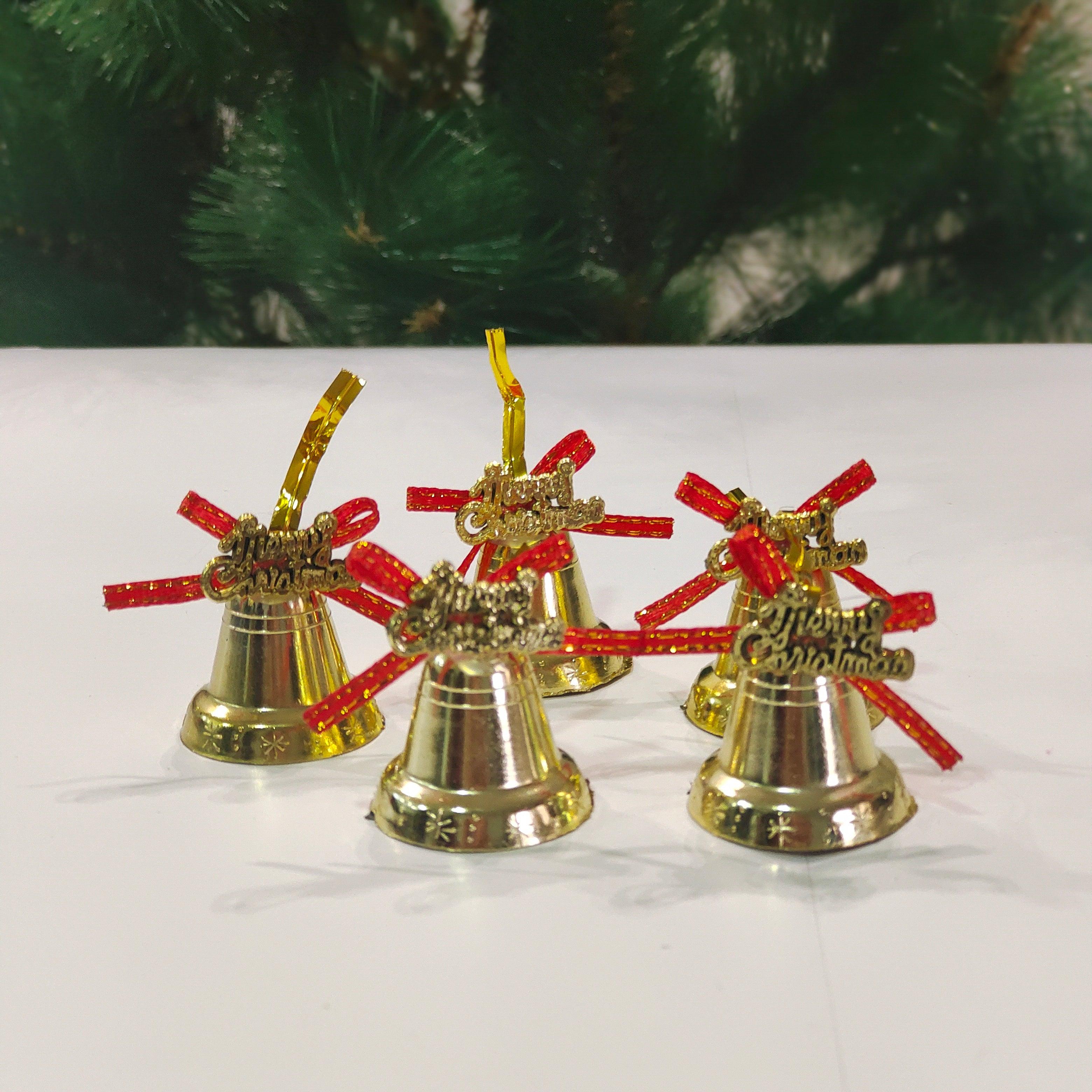 Christmas Bells with Bow Hanging Ornaments | Tree Hanging Decorations - 9 pcs DECORATIONS Pretty UR Party