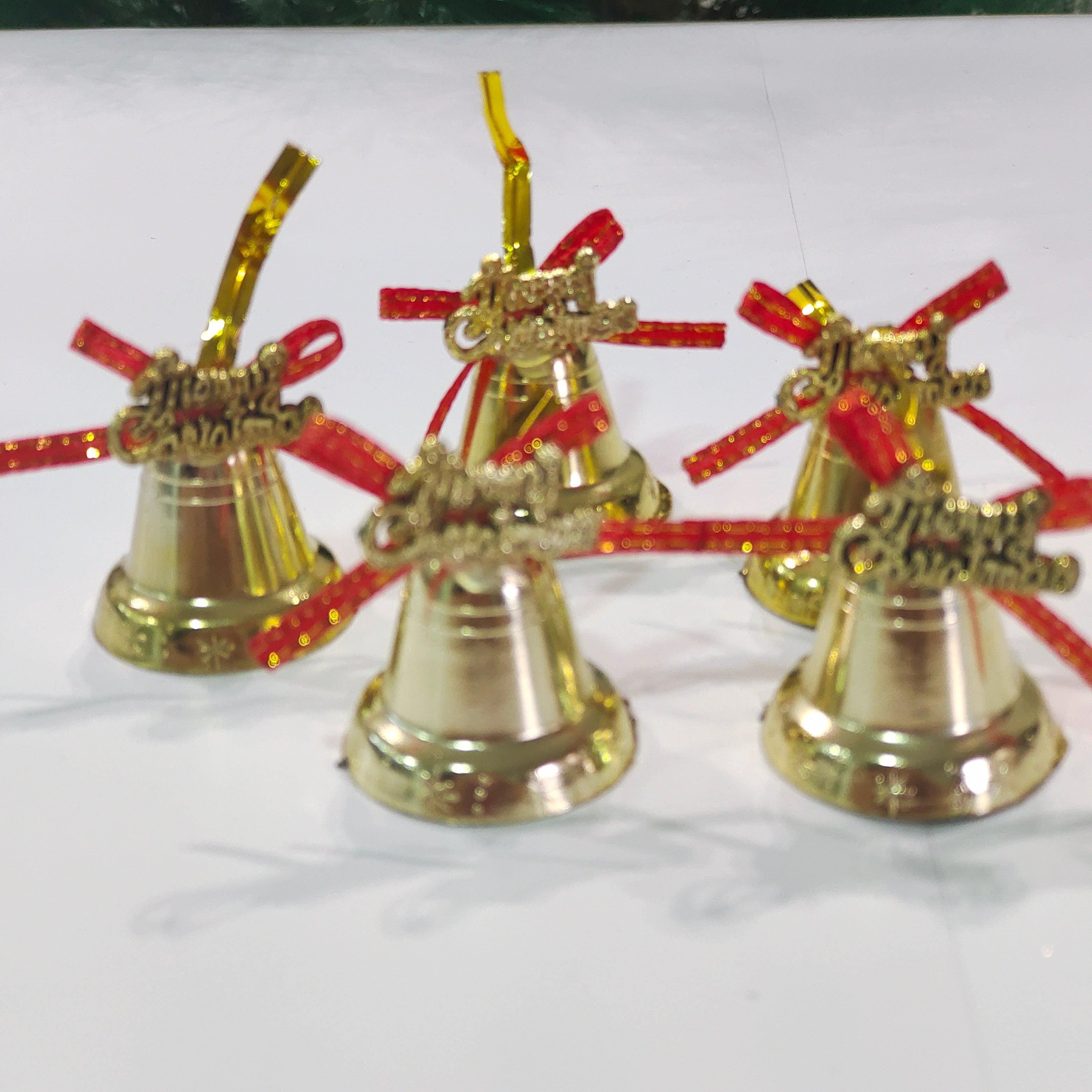 Christmas Bells with Bow Hanging Ornaments | Tree Hanging Decorations - 9 pcs DECORATIONS Pretty UR Party