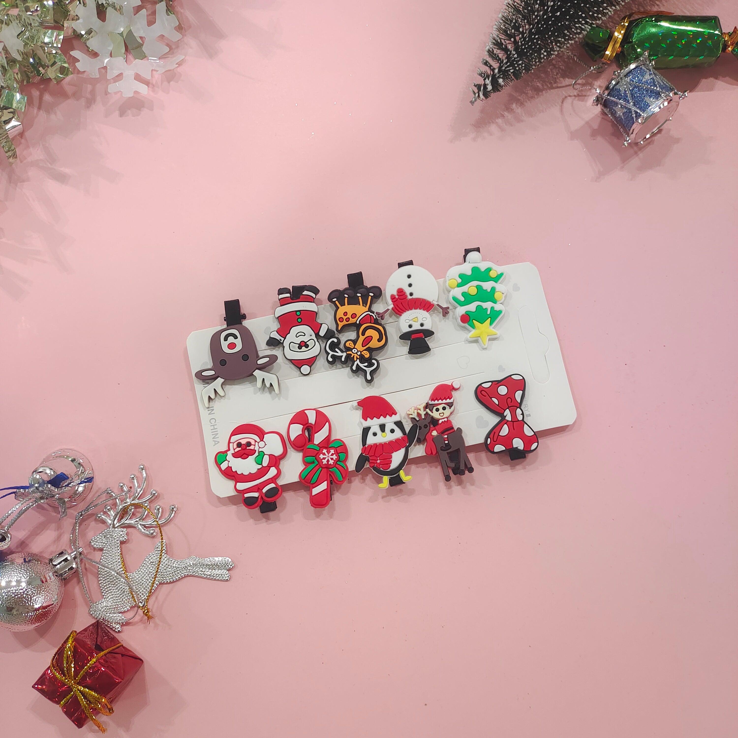 Christmas Hair Clips Set - Pack of 10 ACCESSORIES PRETTY UR PARTY