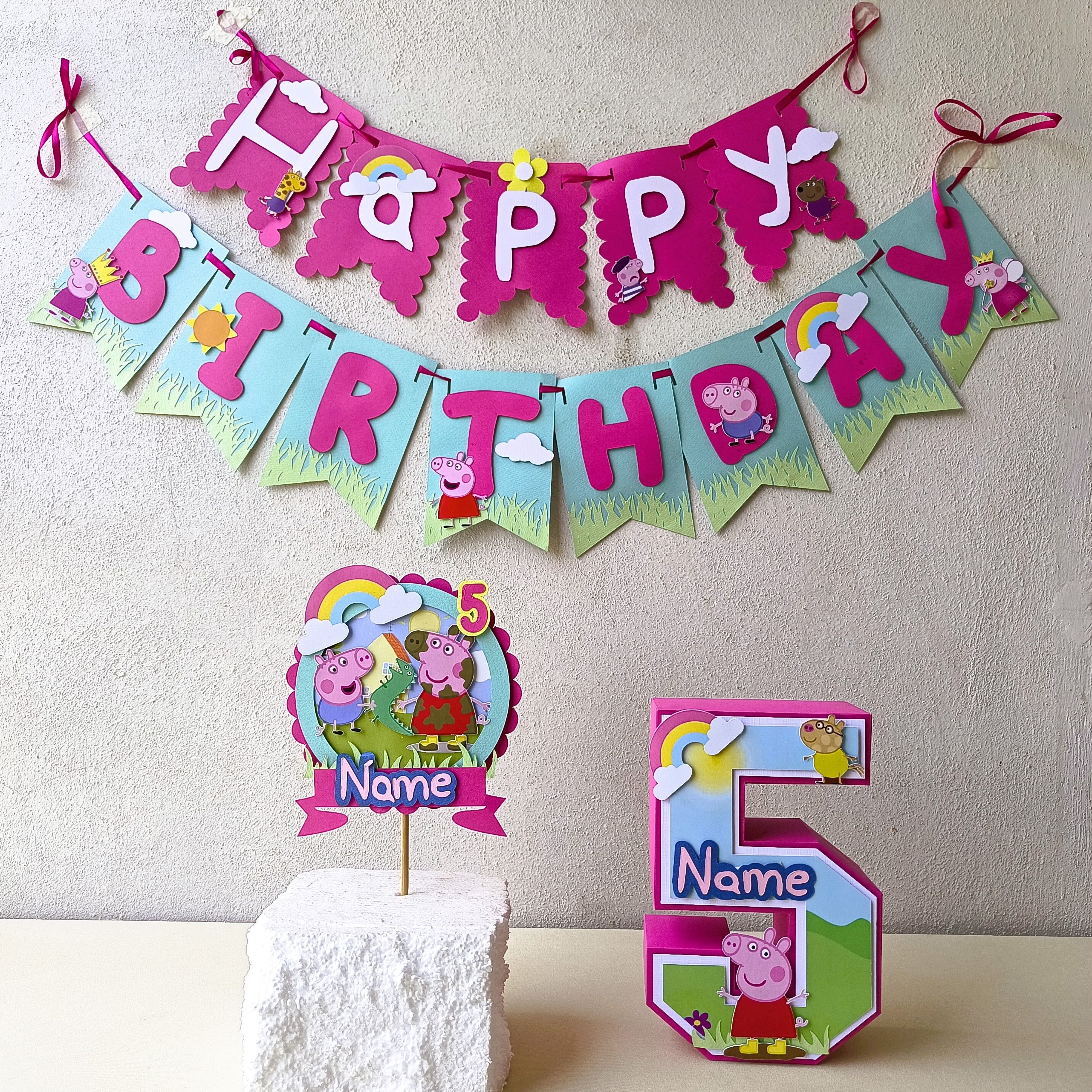 Handcrafted Peppa Pig themed Birthday Party Pack Handcrafted Peppa Pig themed Birthday Party Pack