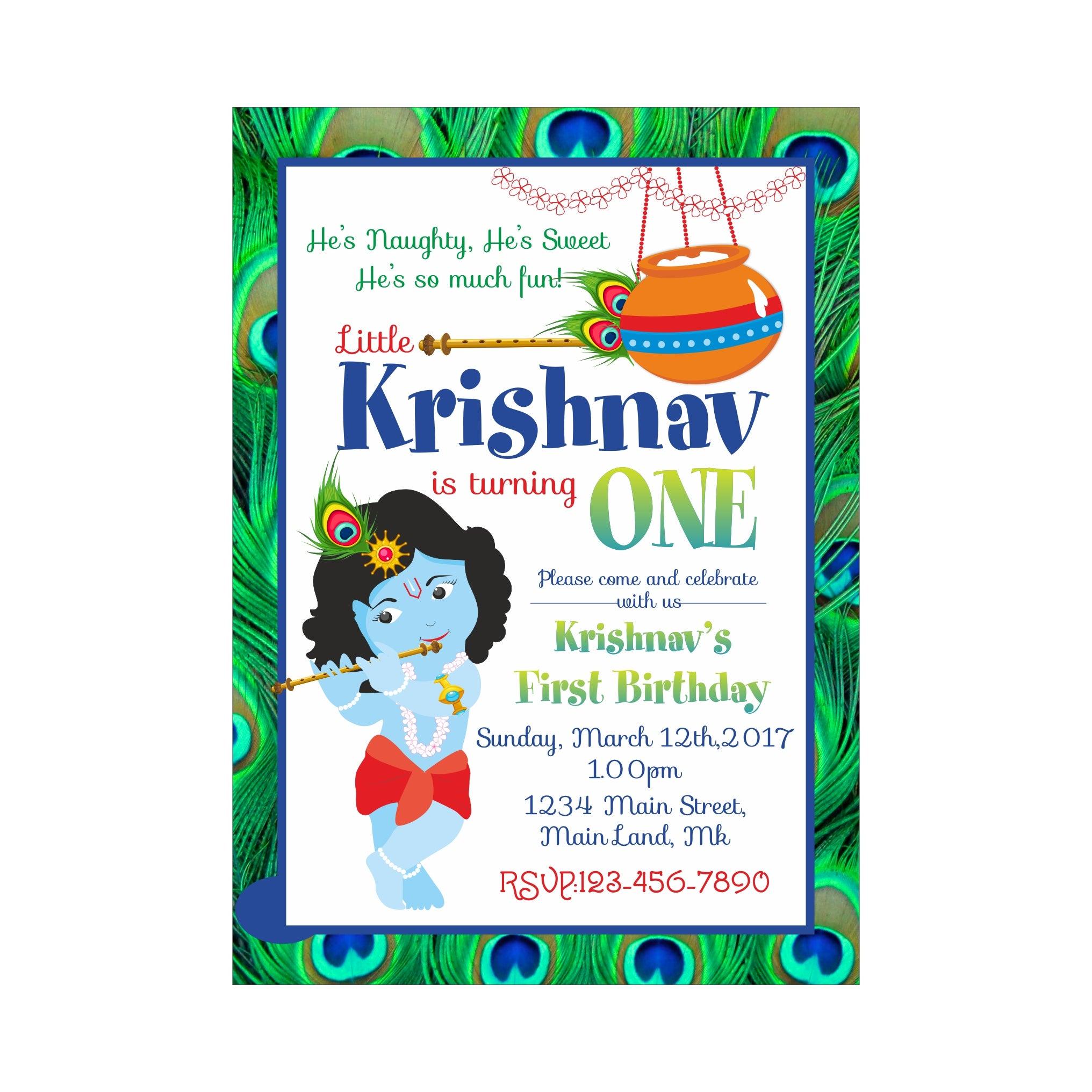Krishna Theme Invitations ALL PARTY SUPPLIES Pretty UR Party
