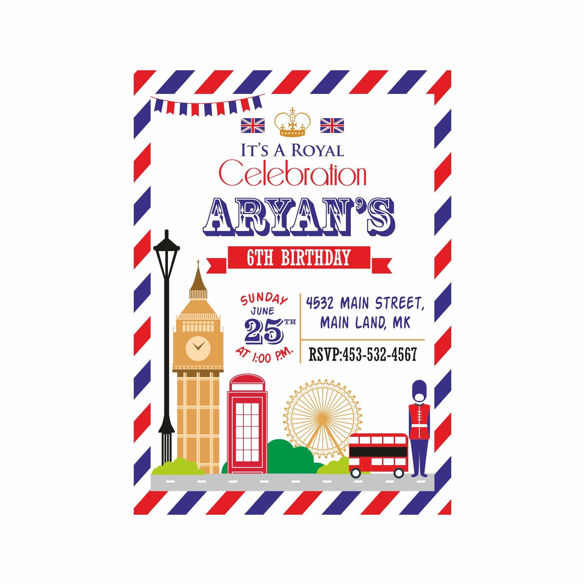London Theme Invitations ALL PARTY SUPPLIES Pretty UR Party