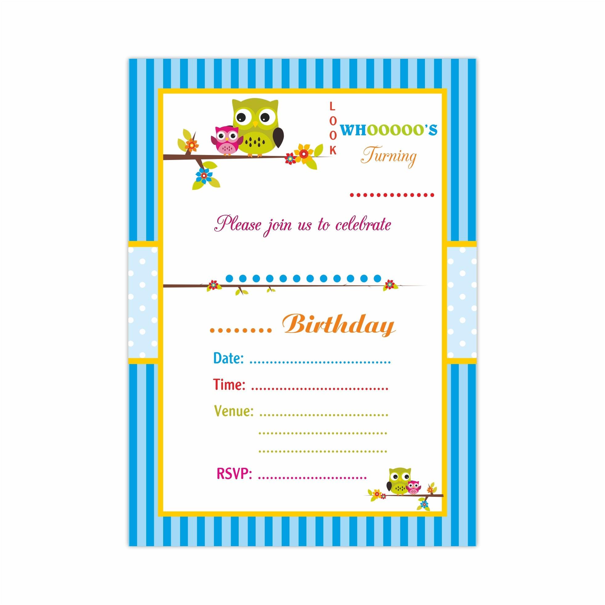 Owl Theme Invitations ALL PARTY SUPPLIES Pretty UR Party